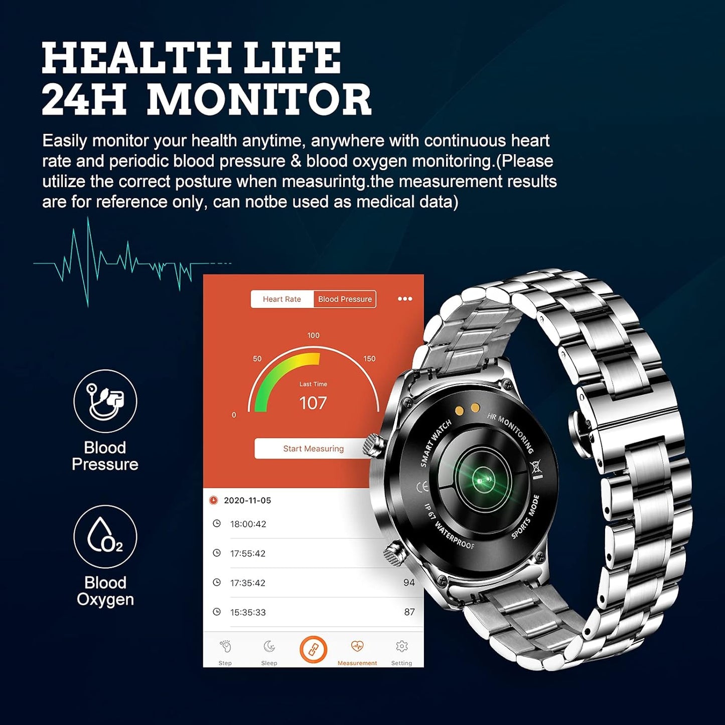 TACHYMETER Mens Smartwatches Bluetooth Smartwatch with Heart Rate & Sleep DEMO