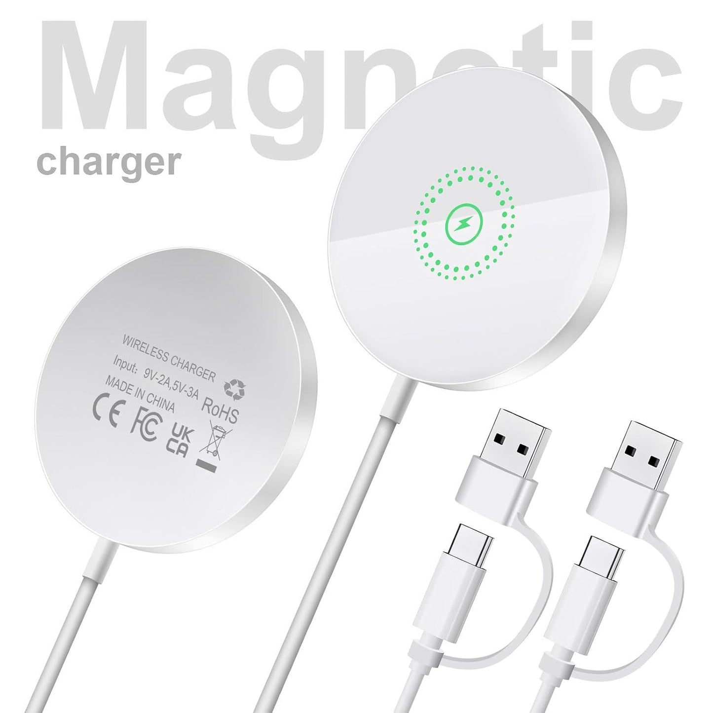 15W Wireless Charging Pad for iPhone - Fast Induction Charger in White DEMO