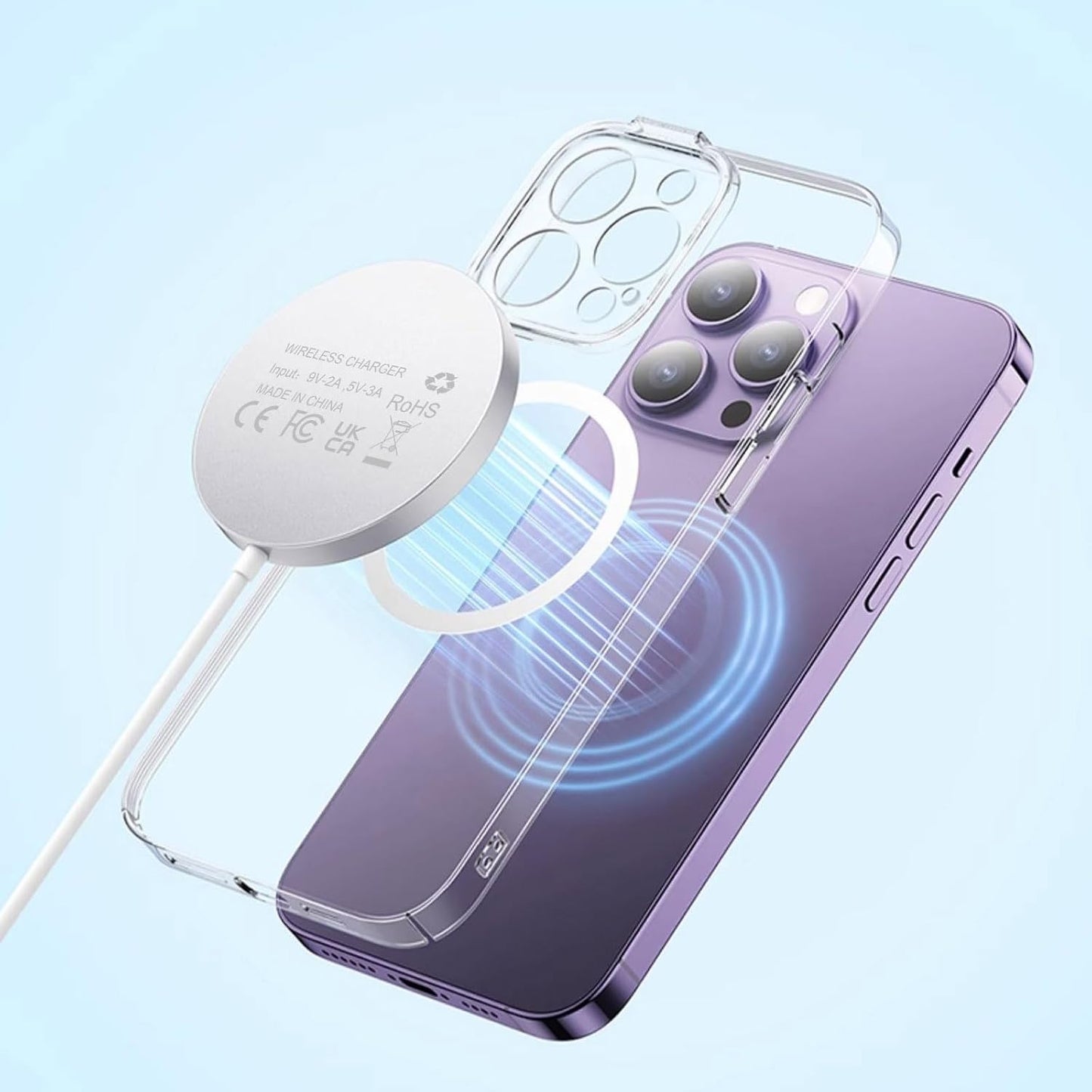 15W Wireless Charging Pad for iPhone - Fast Induction Charger in White DEMO