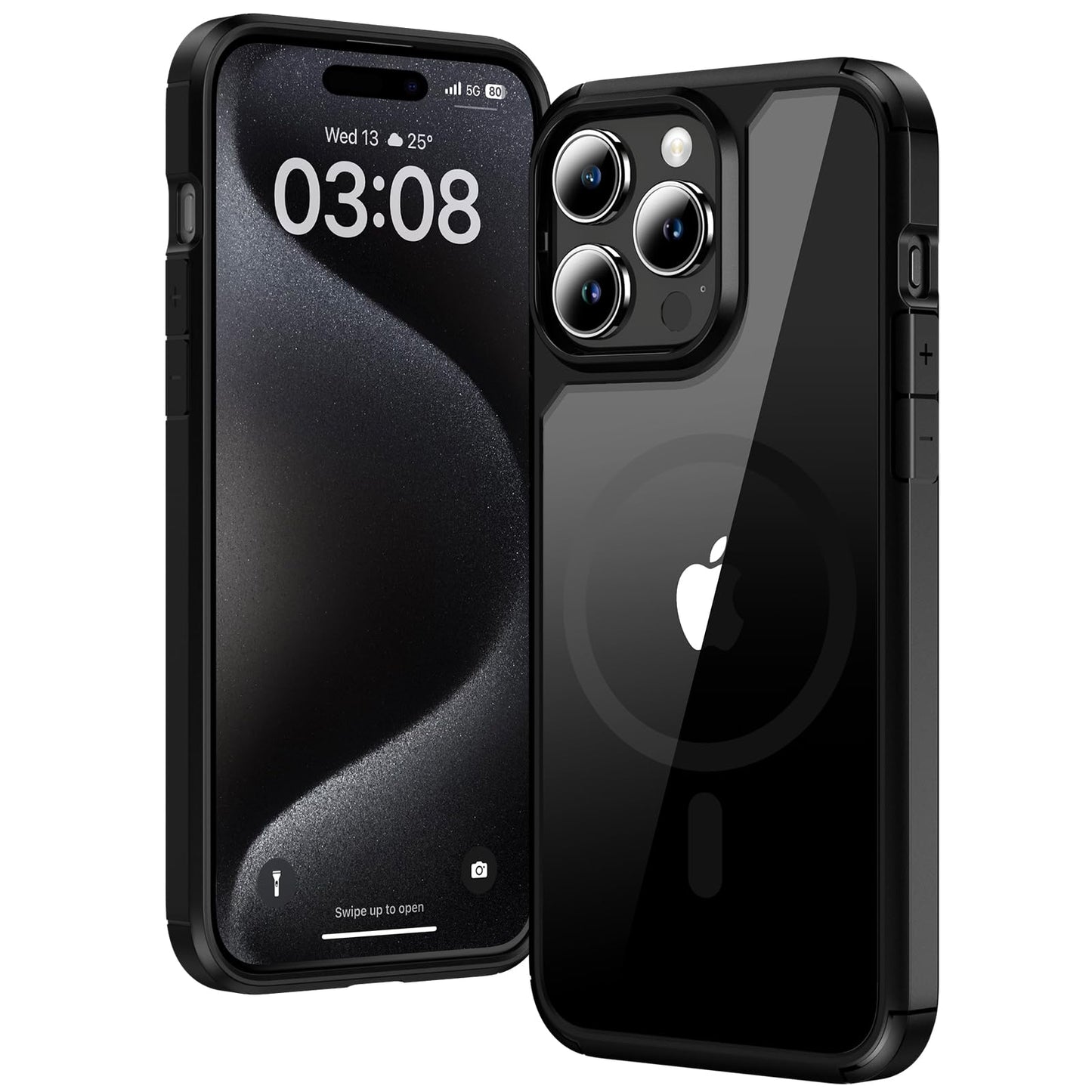TAURI Protective Black Phone Case for iPhone 15 Pro Max 6.7" - Durable NEW