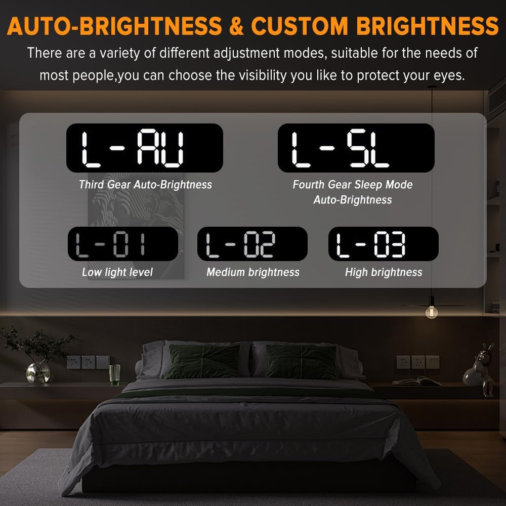 9" LED Alarm Clock for Bedside Desk in White, 3 cm x 7.5 Size 3 cm x 7.5 cm NEW