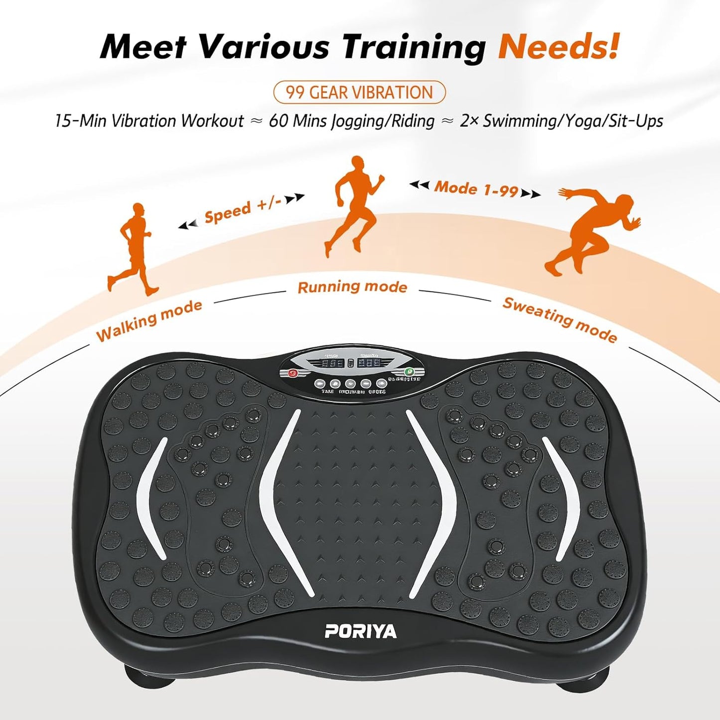 PORIYA Vibration Platform Machine with 99 Speed Levels and Remote Control DEMO
