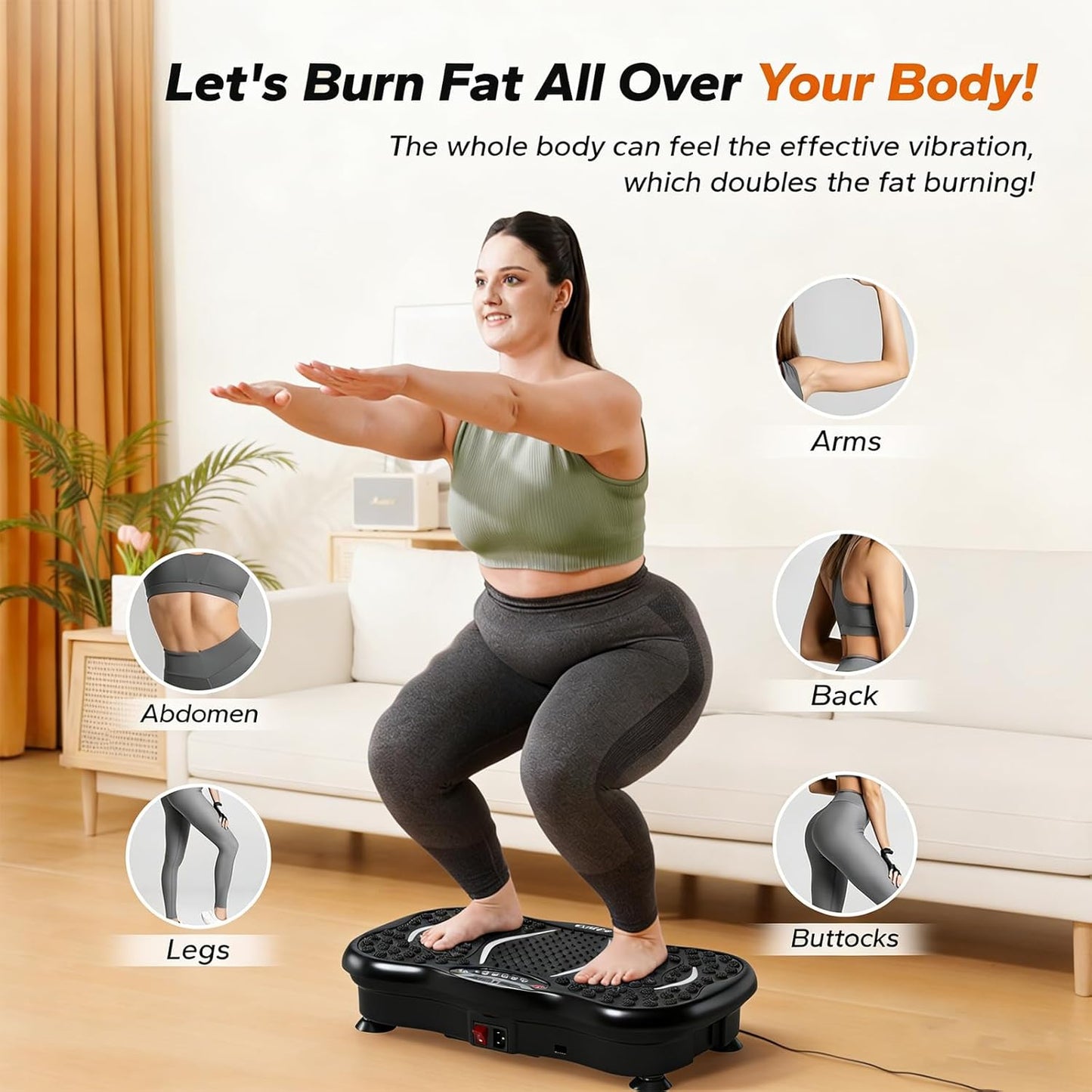 PORIYA Vibration Platform Machine with 99 Speed Levels and Remote Control DEMO