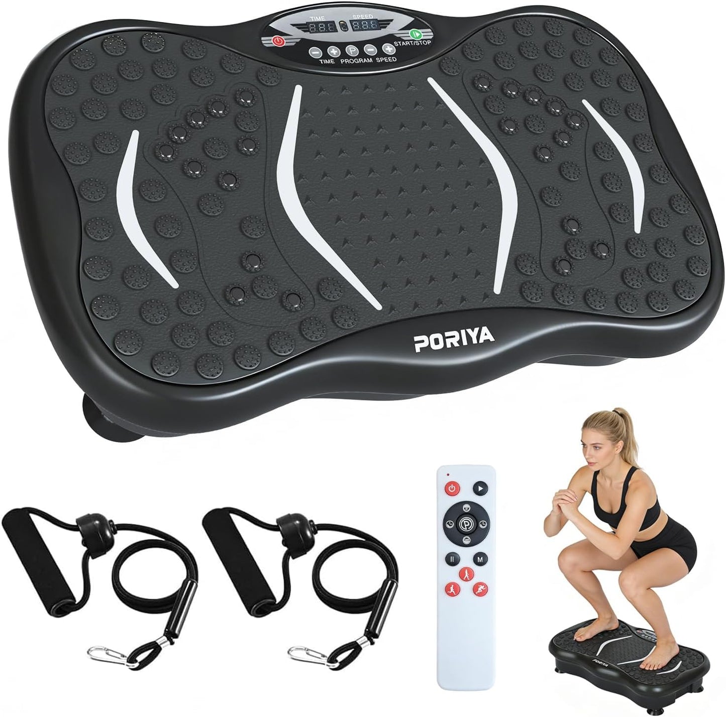 PORIYA Vibration Platform Machine with 99 Speed Levels and Remote Control DEMO
