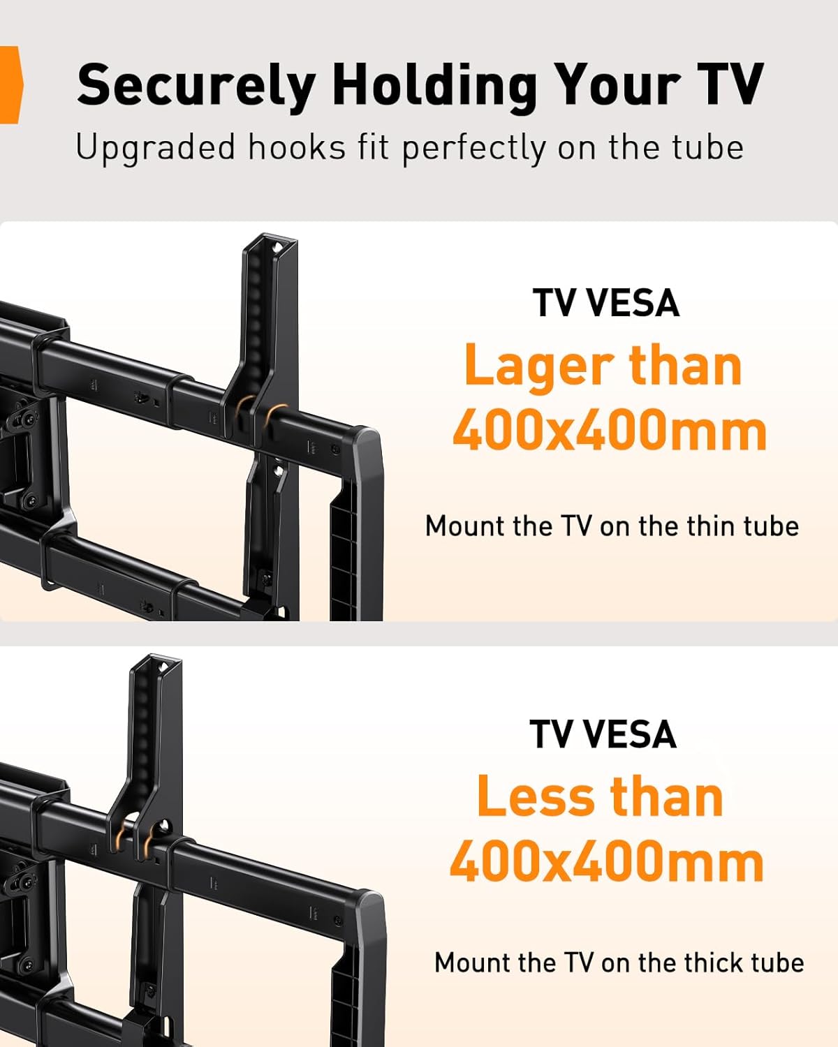 Perlegear Full Motion TV Wall Mount for 42-97 Inch TVs up to 132 lbs Black NEW