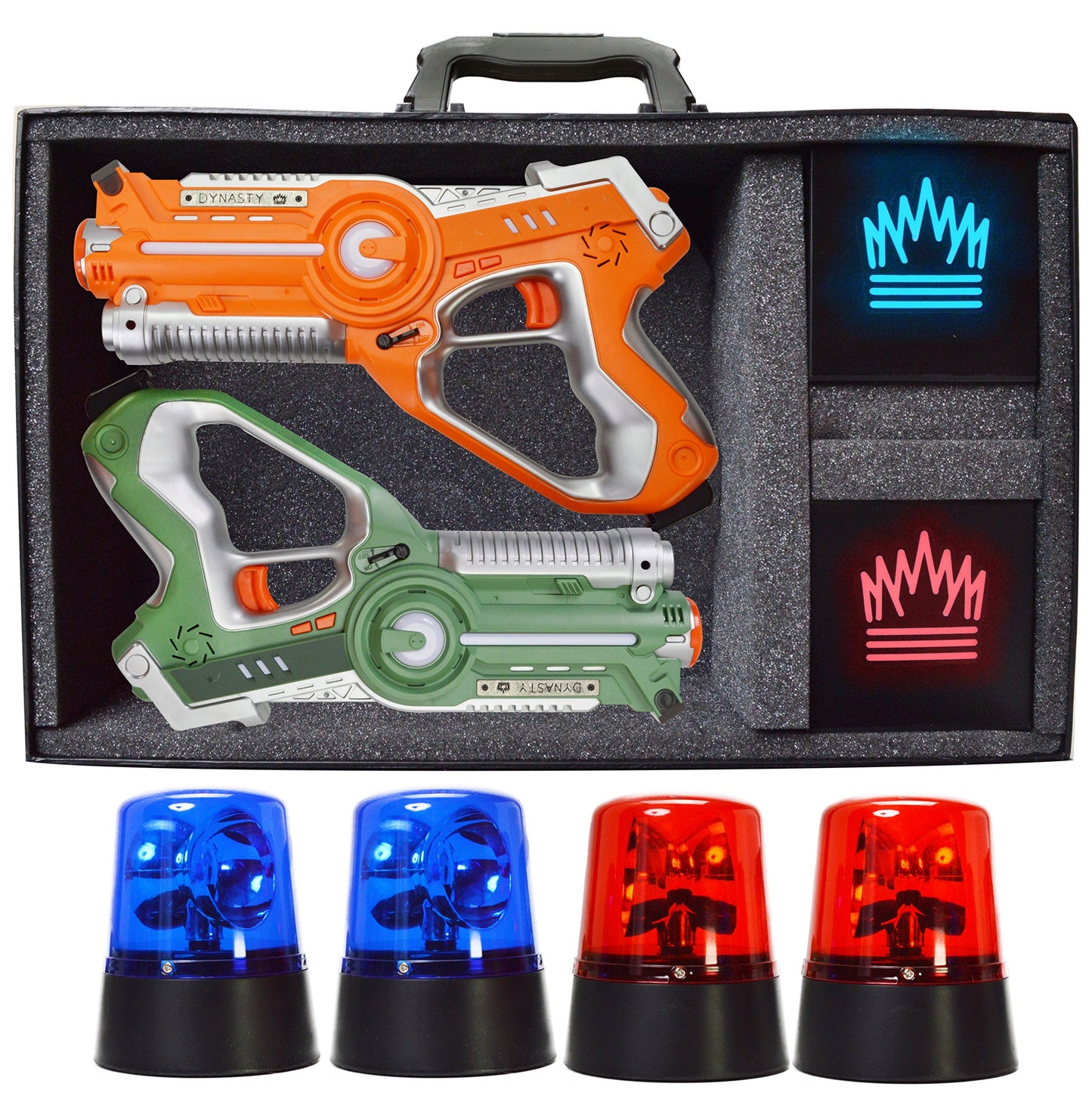 Dynasty Toys Laser Tag Capture the Flag Glow-in-the-Dark Blasters Set Size NEW