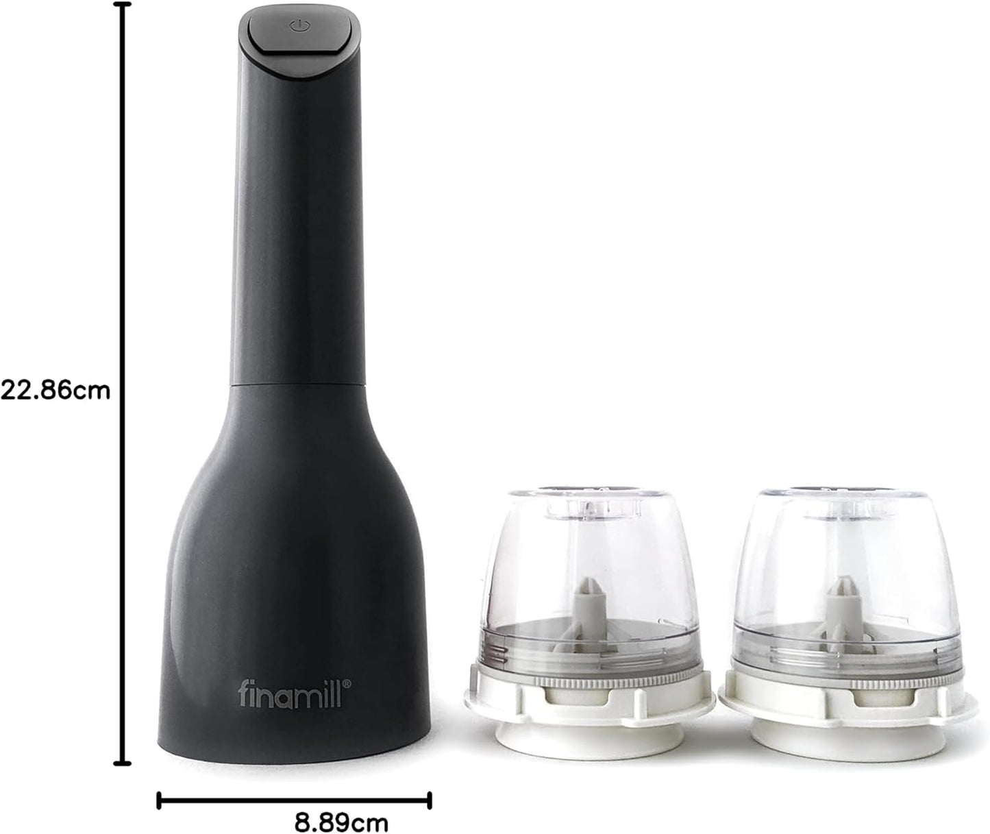 FinaMill Portable Battery-Operated Herb & Spice Grinder Mill Midnight Black DEMO