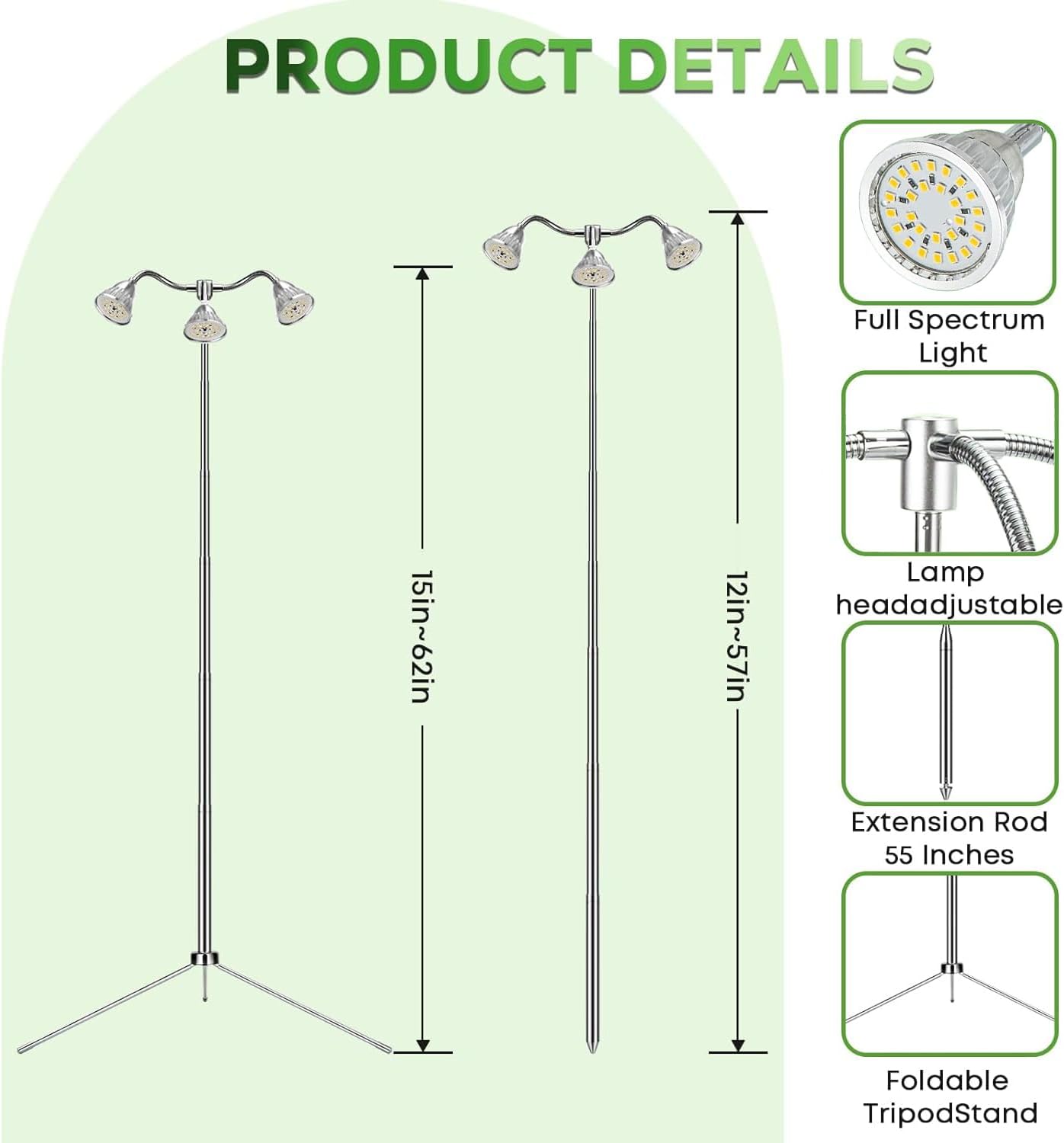 Adjustable Full Growing Lamps Spectrum LED Grow Light for Indoor Plants - DEMO