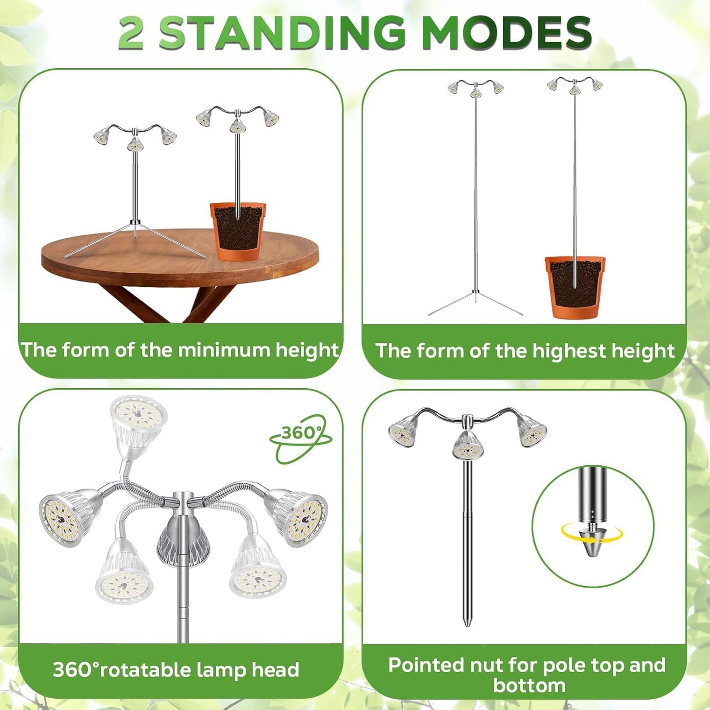 Adjustable Full Growing Lamps Spectrum LED Grow Light for Indoor Plants - DEMO
