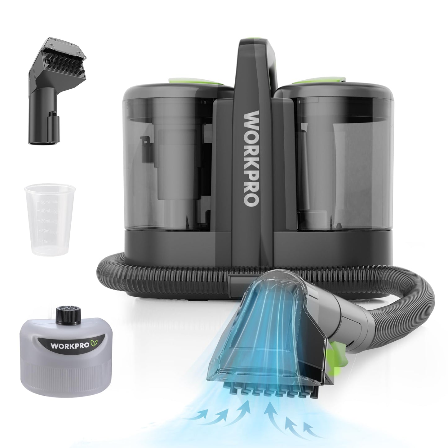 WORKPRO Portable Carpet and Upholstery Spot Cleaner 450W Lightweight Grey DEMO