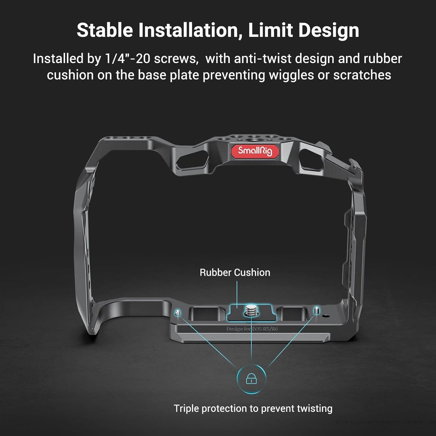 SMALLRIG Aluminum Handheld Stabilisers Alloy DSLR Rig Cage for Canon R5 R6 DEMO