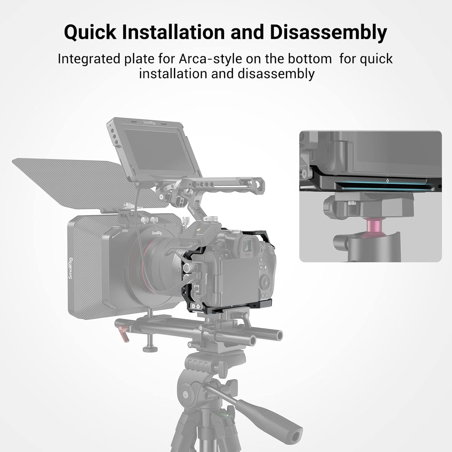 SMALLRIG Aluminum Handheld Stabilisers Alloy DSLR Rig Cage for Canon R5 R6 DEMO