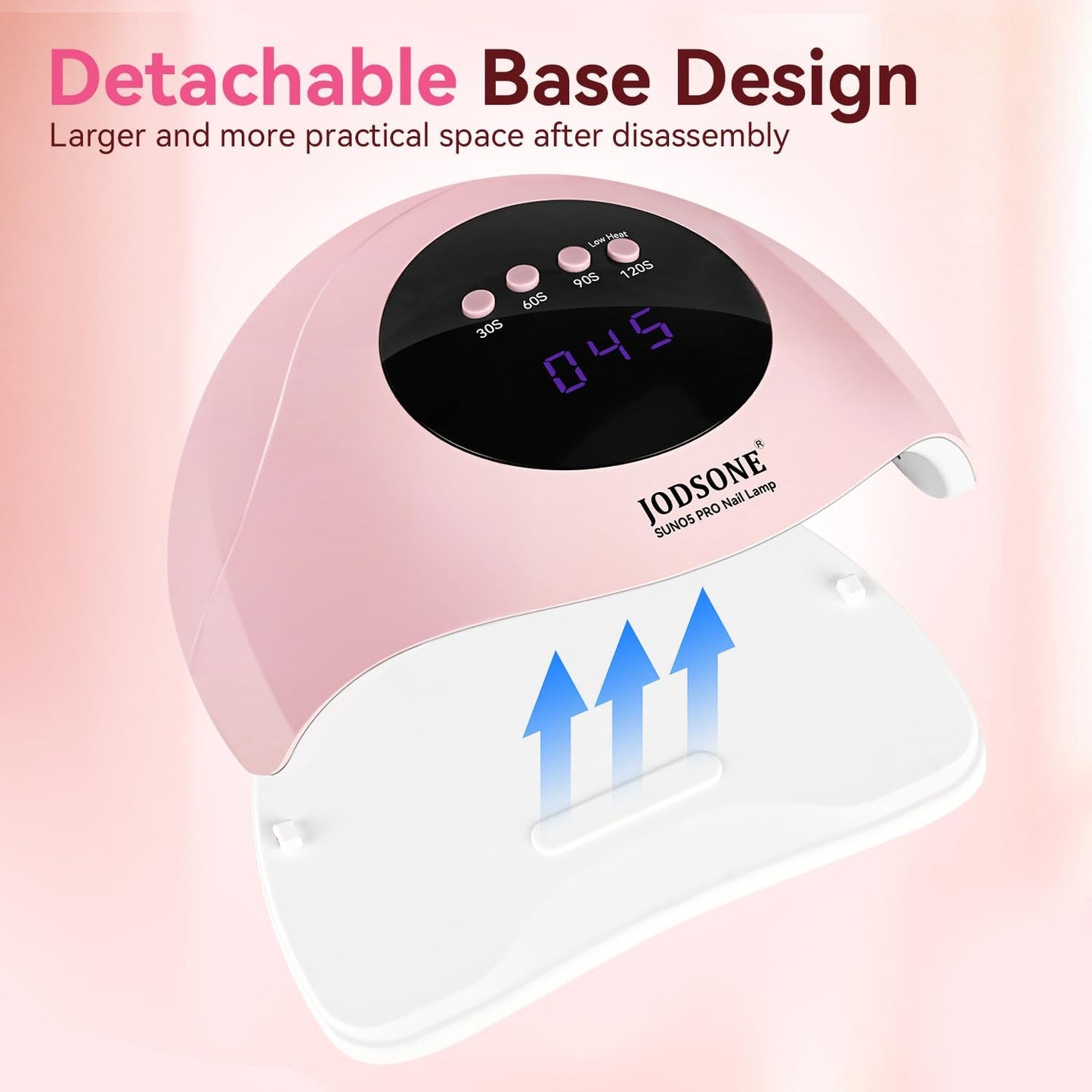 JODSONE UV LED Nail Lamp with 4 Timer Settings, Auto Sensor, Pink Curing NEW