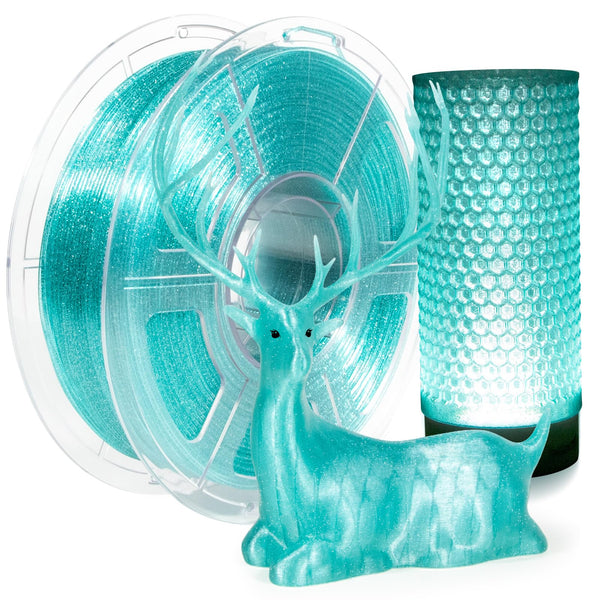 IEMAI Glitter Light Blue 3D Printing Filament 1.75mm for Additive DEMO