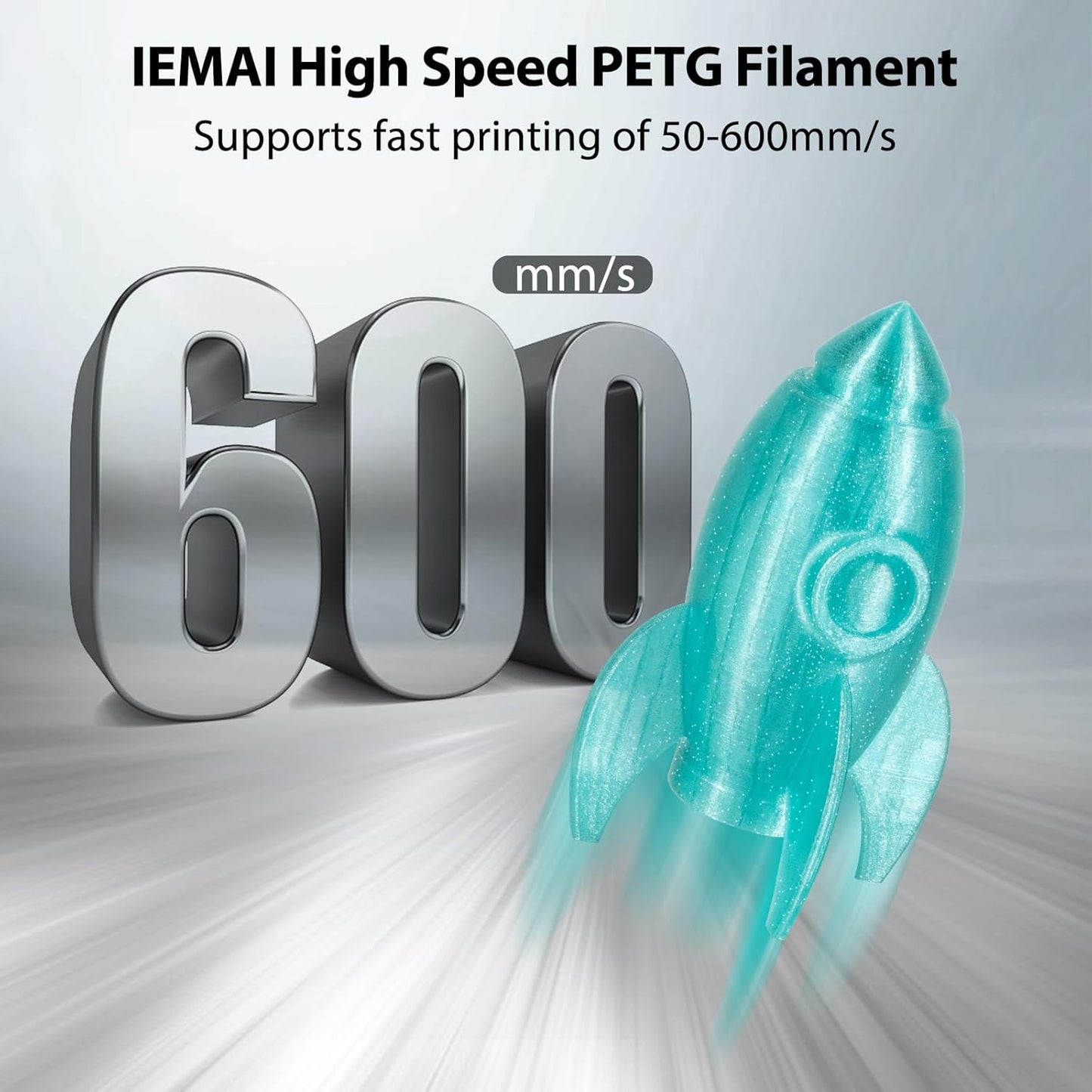 IEMAI Glitter Light Blue 3D Printing Filament 1.75mm for Additive DEMO