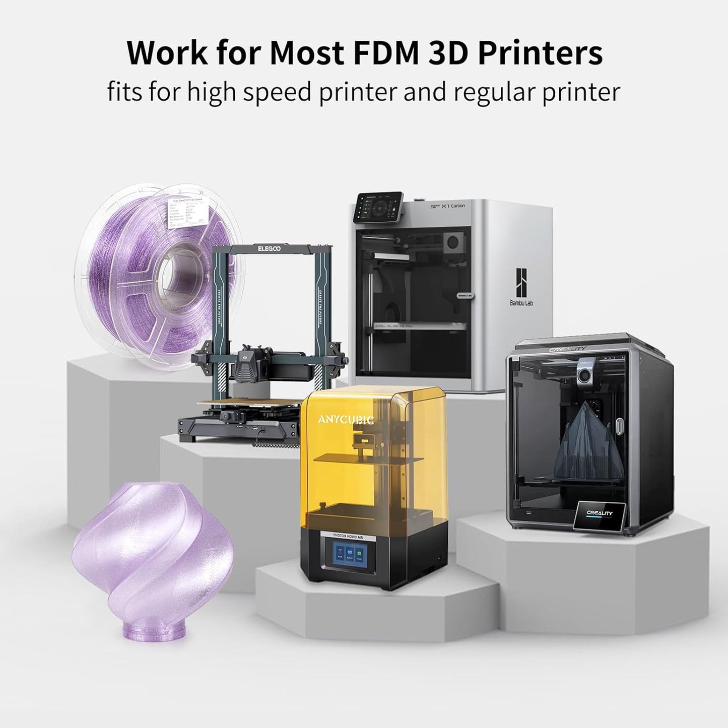 IEMAI Glitter Light Blue 3D Printing Filament 1.75mm for Additive DEMO