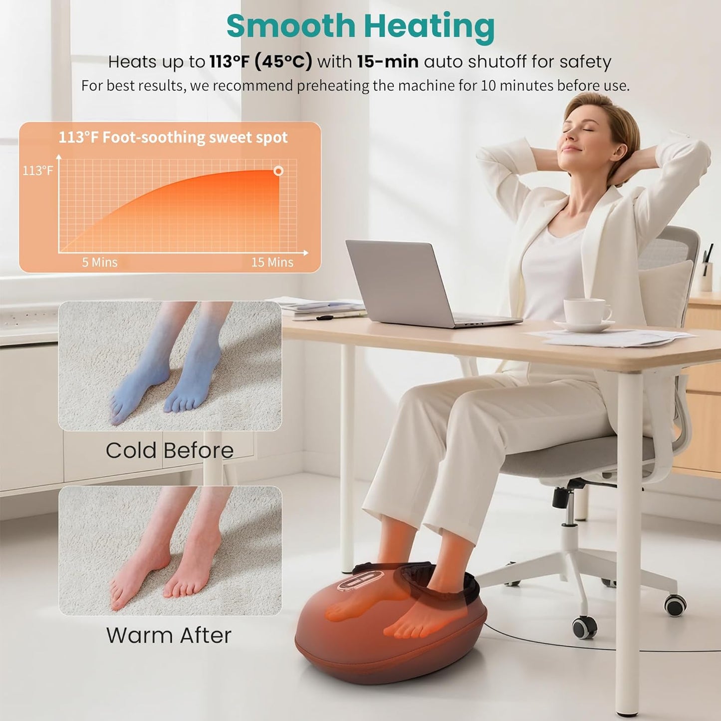 Nekteck Shiatsu Foot Massager Machine with Heat for Plantar Fasciitis DEMO