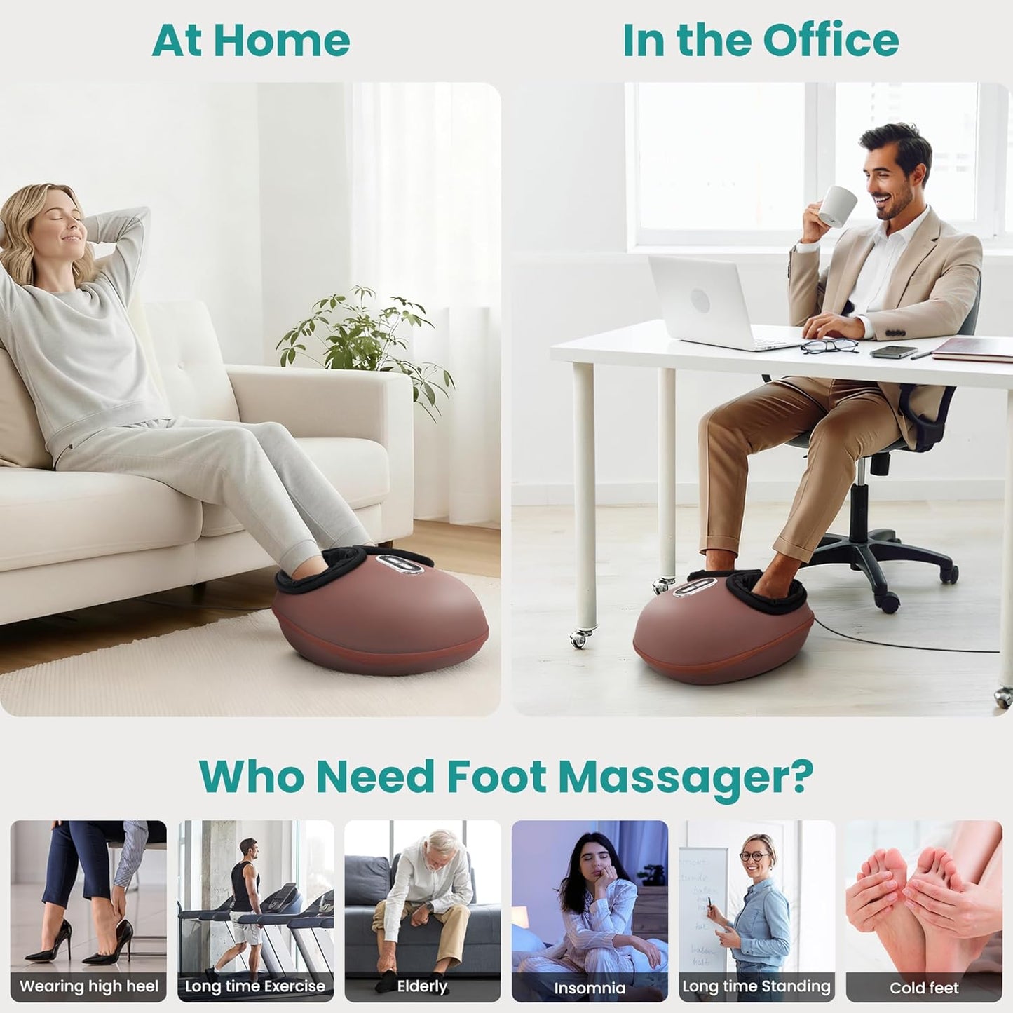 Nekteck Shiatsu Foot Massager Machine with Heat for Plantar Fasciitis DEMO