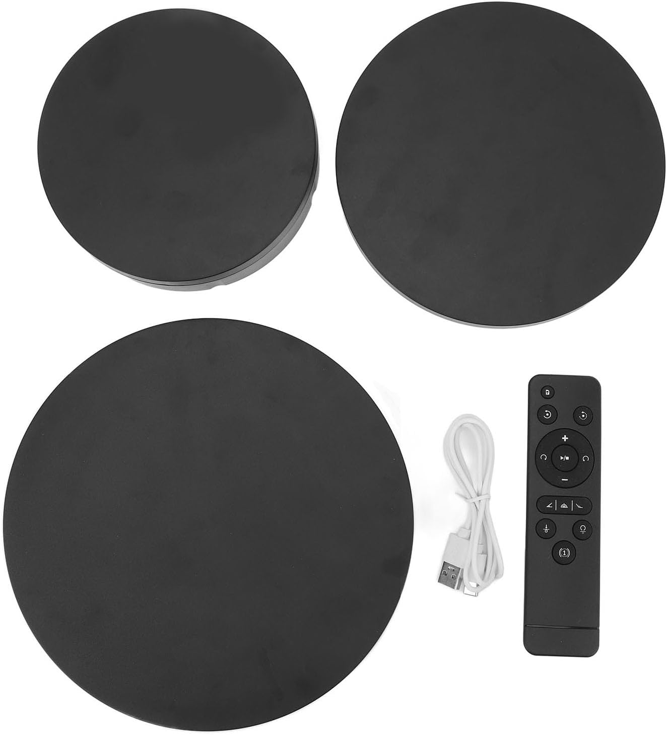 3-in-1 Rotating Polycarbonate Accessory Display Stand in Black for Home or DEMO