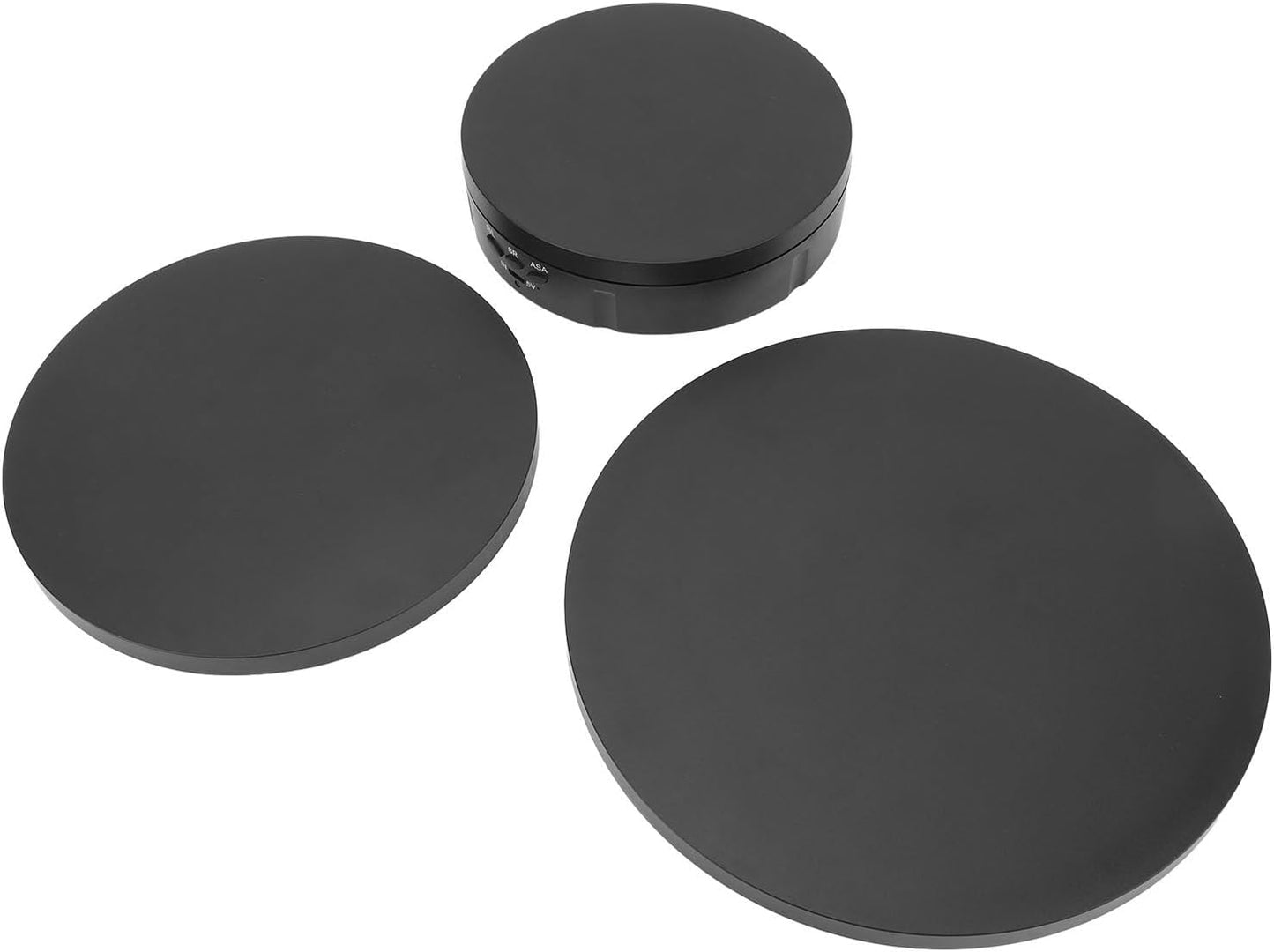 3-in-1 Rotating Polycarbonate Accessory Display Stand in Black for Home or DEMO