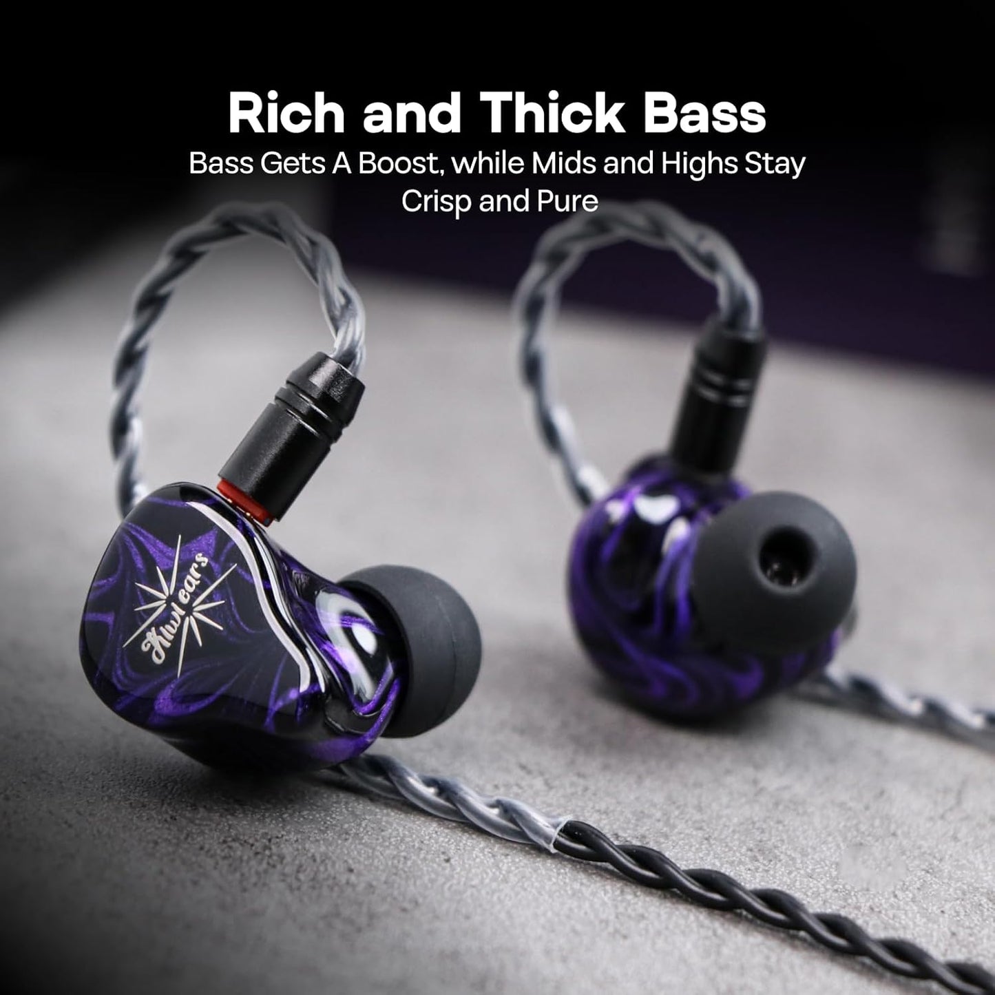 Linsoul Purple High-Fidelity Hybrid In-Ear Headphones for Immersive Audio NEW