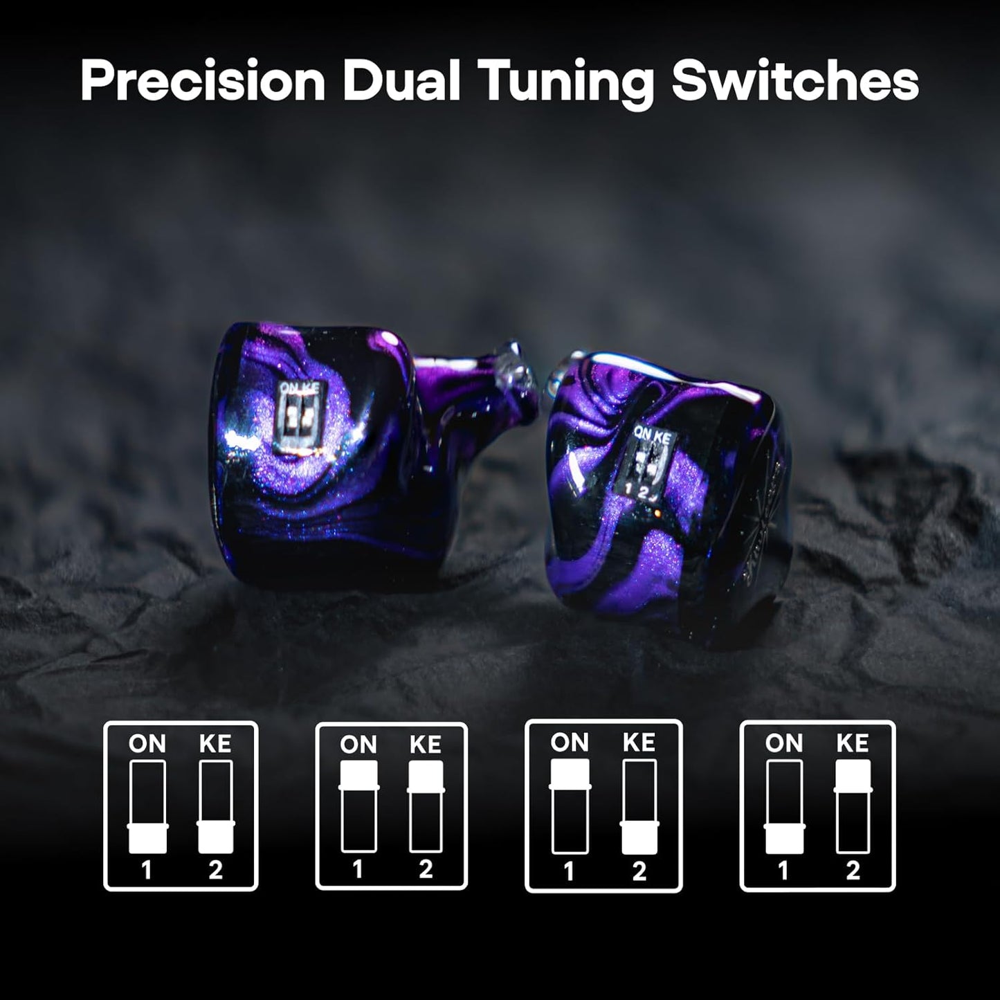 Linsoul Purple High-Fidelity Hybrid In-Ear Headphones for Immersive Audio NEW