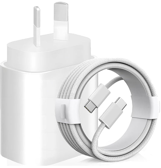 20W USB-C Mains Chargers Fast Charging Adapter with 2M Cable for iPhone, DEMO