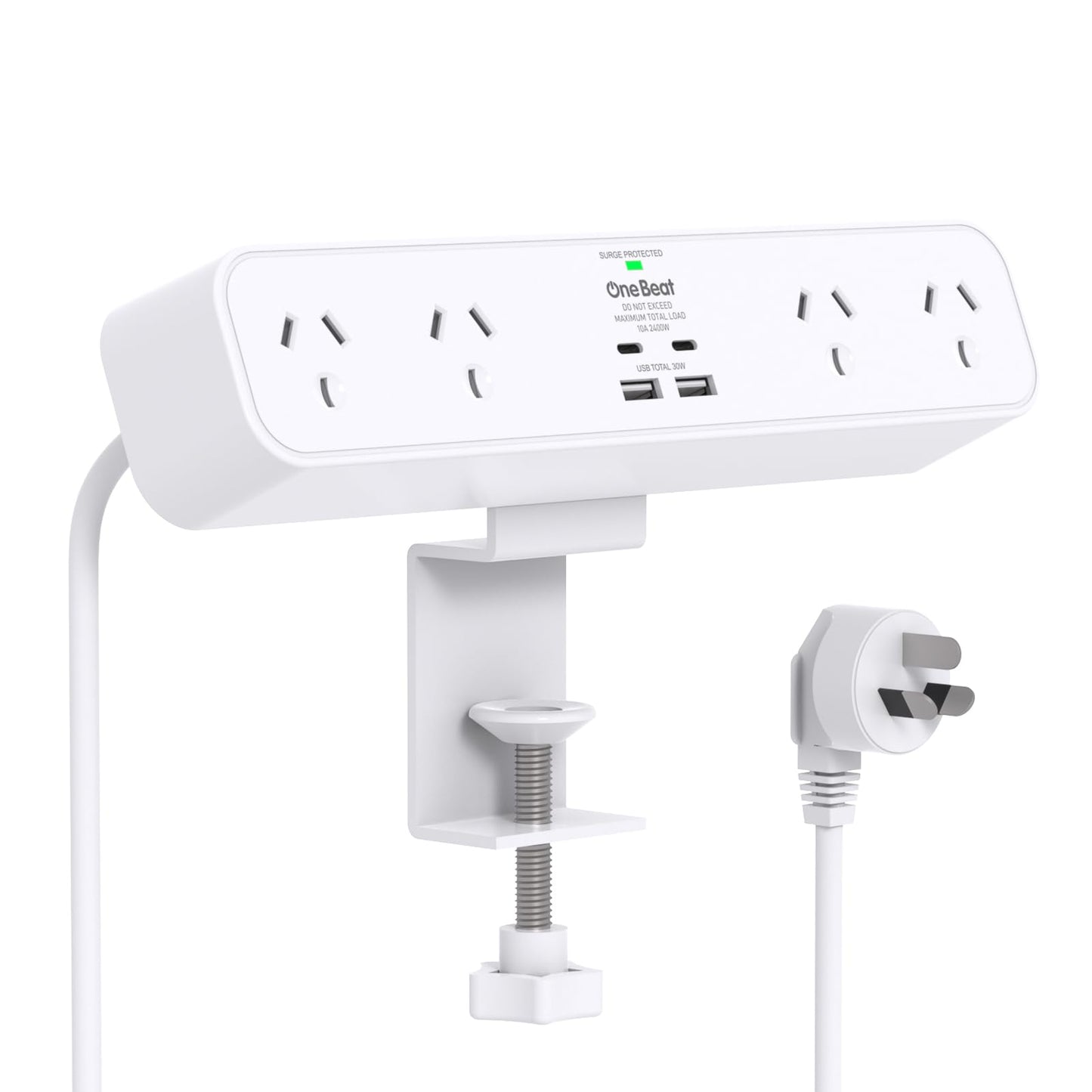 One Beat 30W USB-C Power Strip with 4 Outlets - Fast Charging Station NEW