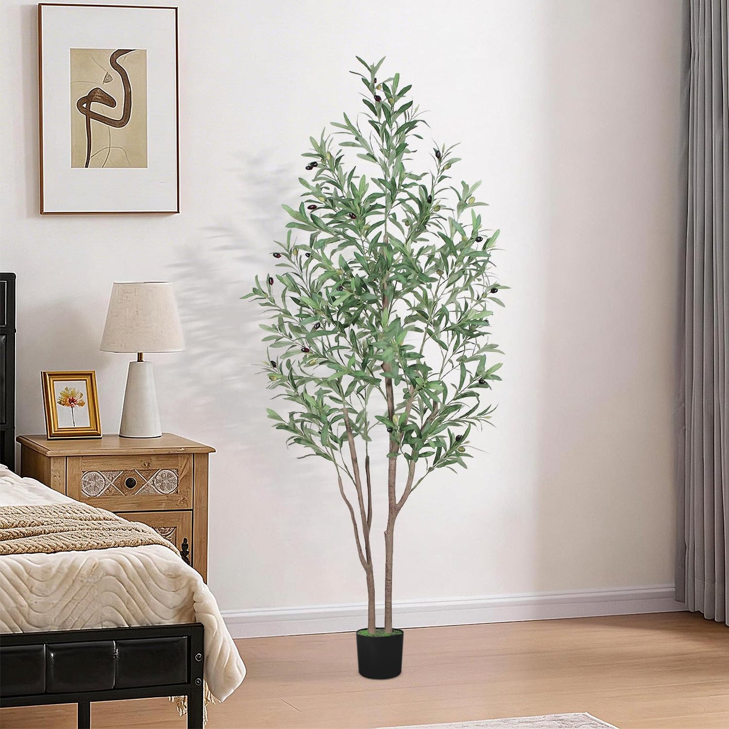 Artificial Olive Tree with Pot Decorative Realistic Plastic Black 180cm DEMO