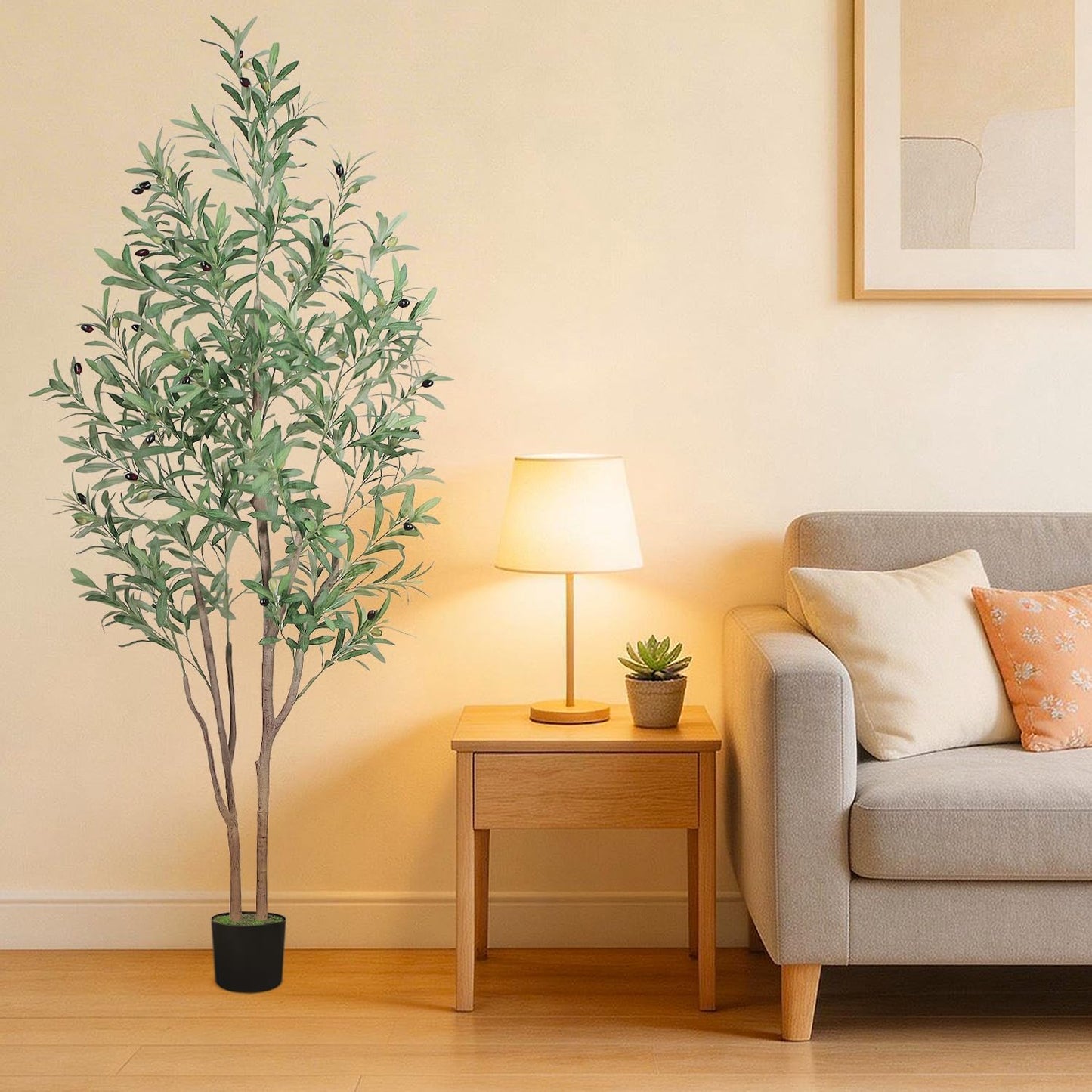Artificial Olive Tree with Pot Decorative Realistic Plastic Black 180cm DEMO