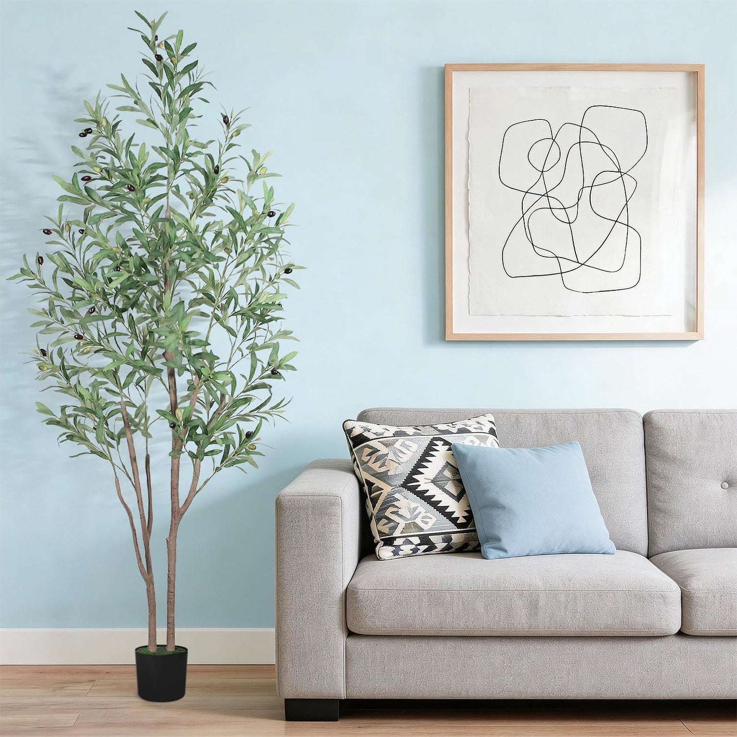 Artificial Olive Tree with Pot Decorative Realistic Plastic Black 180cm DEMO