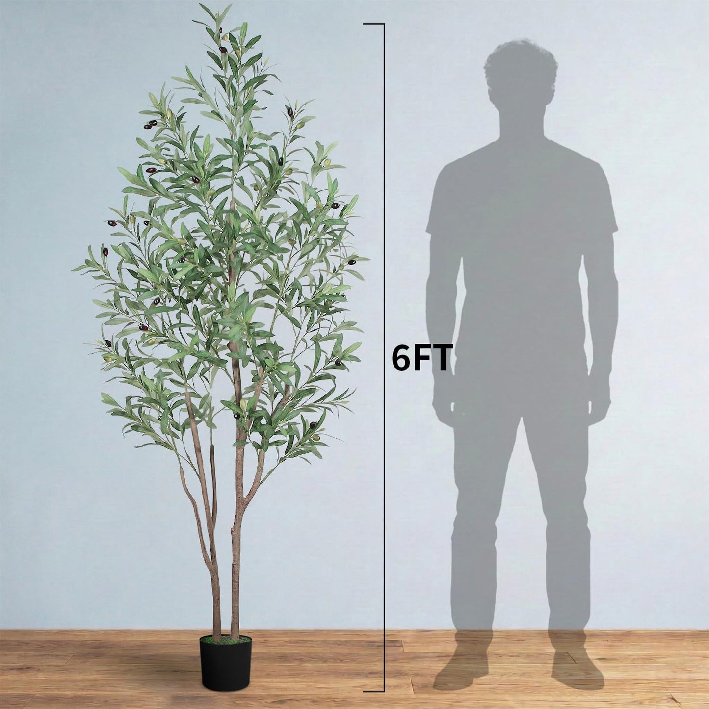 Artificial Olive Tree with Pot Decorative Realistic Plastic Black 180cm DEMO