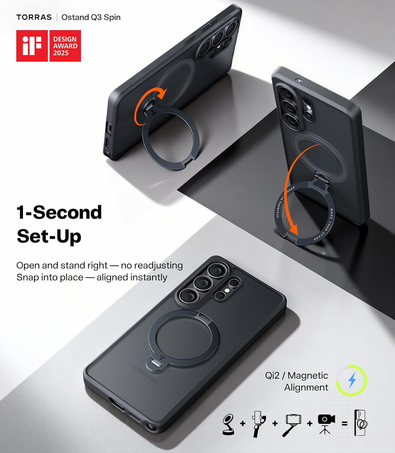 TORRAS Phone Case with 360° Magnetic Stand for Samsung Galaxy S26 Ultra NEW