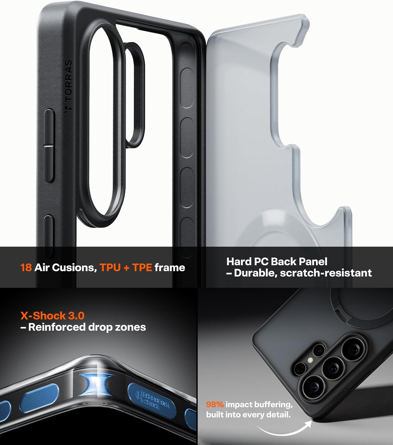 TORRAS Phone Case with 360° Magnetic Stand for Samsung Galaxy S26 Ultra NEW
