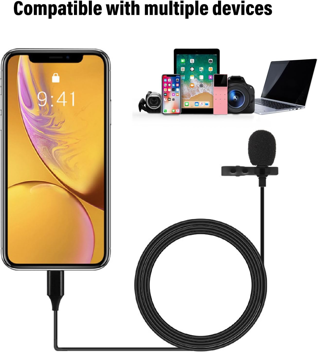 USB PC PC Microphones Clip-On Lapel Microphone for Podcasting, Recording, DEMO