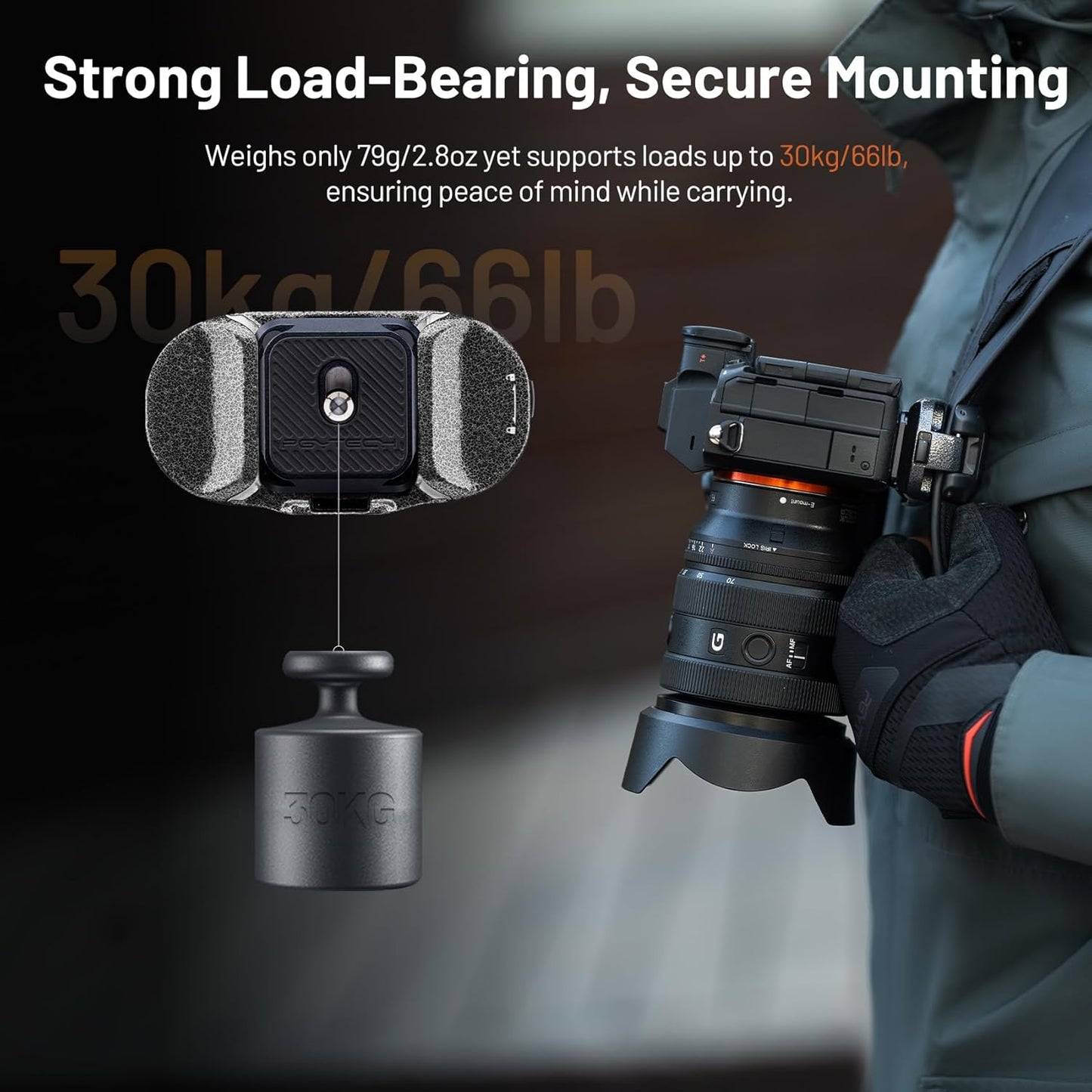 PGYTECH Beetle Camera Clip V2 Quick Release Backpack for Photography Gear NEW