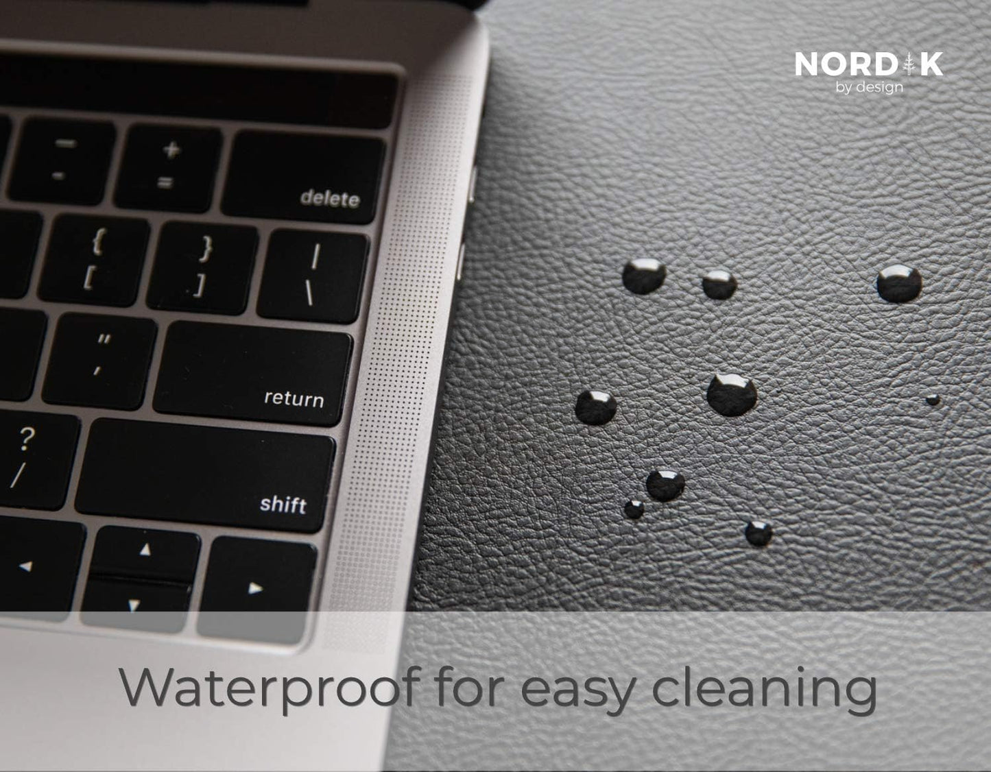 Nordik By Mouse Pads Design Leather Desk Mat Cable Organizer Pebble Black DEMO