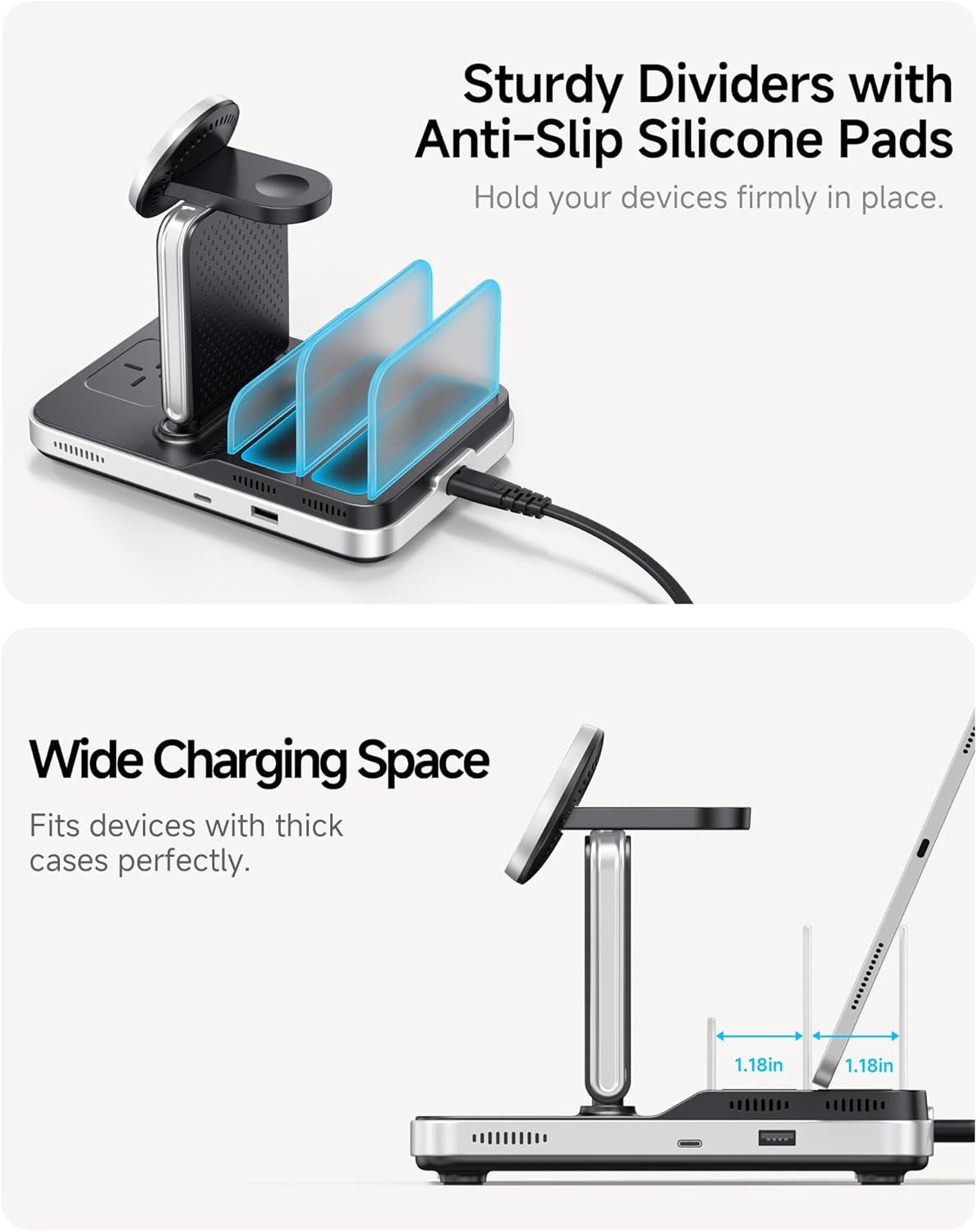 SwanScout 5-in-1 Wireless Charging Station for Multiple Devices - Black DEMO