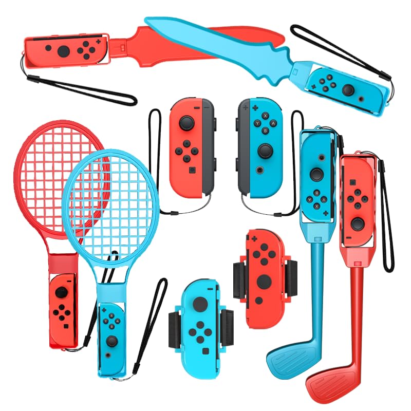 10-in-1 Accessory Gaming Accessories Bundle for Nintendo Switch Joy-Con NEW