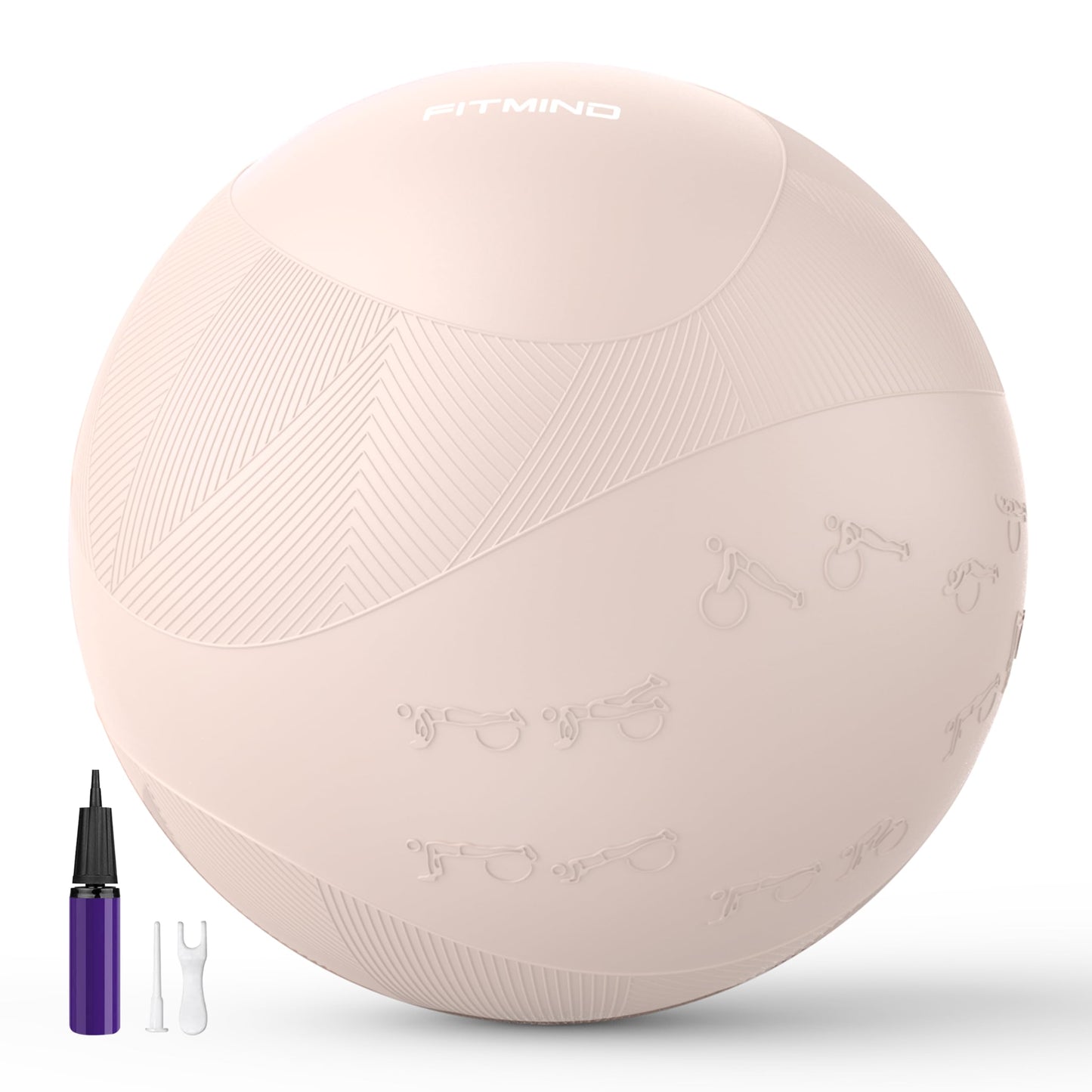 FITMIND 65cm Embossed Apricot Yoga Exercise Ball Fitness Accessory Size DEMO