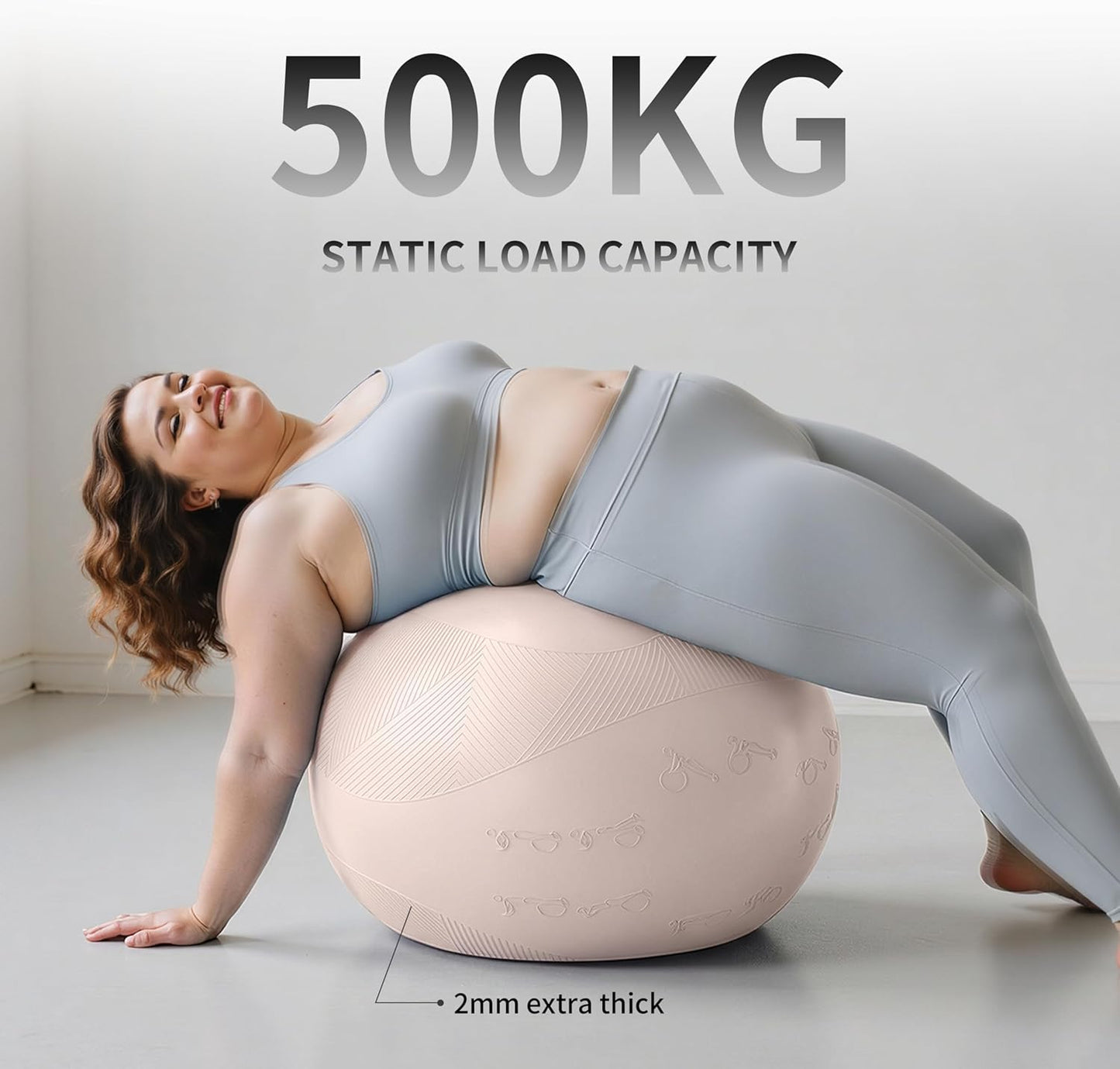 FITMIND 65cm Embossed Apricot Yoga Exercise Ball Fitness Accessory Size DEMO