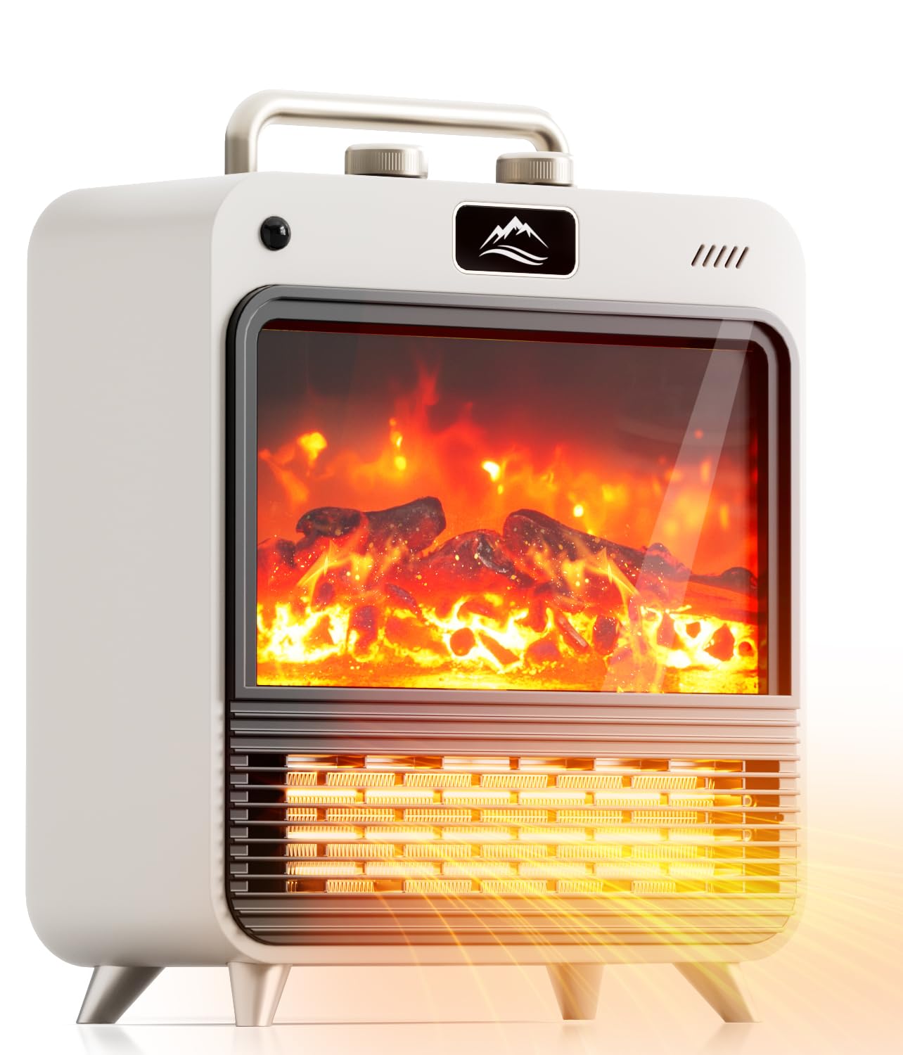 STORM HERO Portable Electric Space Heater 1500W Fireplace Fan White NEW