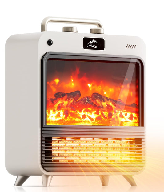 STORM HERO Portable Electric Space Heater 1500W Fireplace Fan White NEW