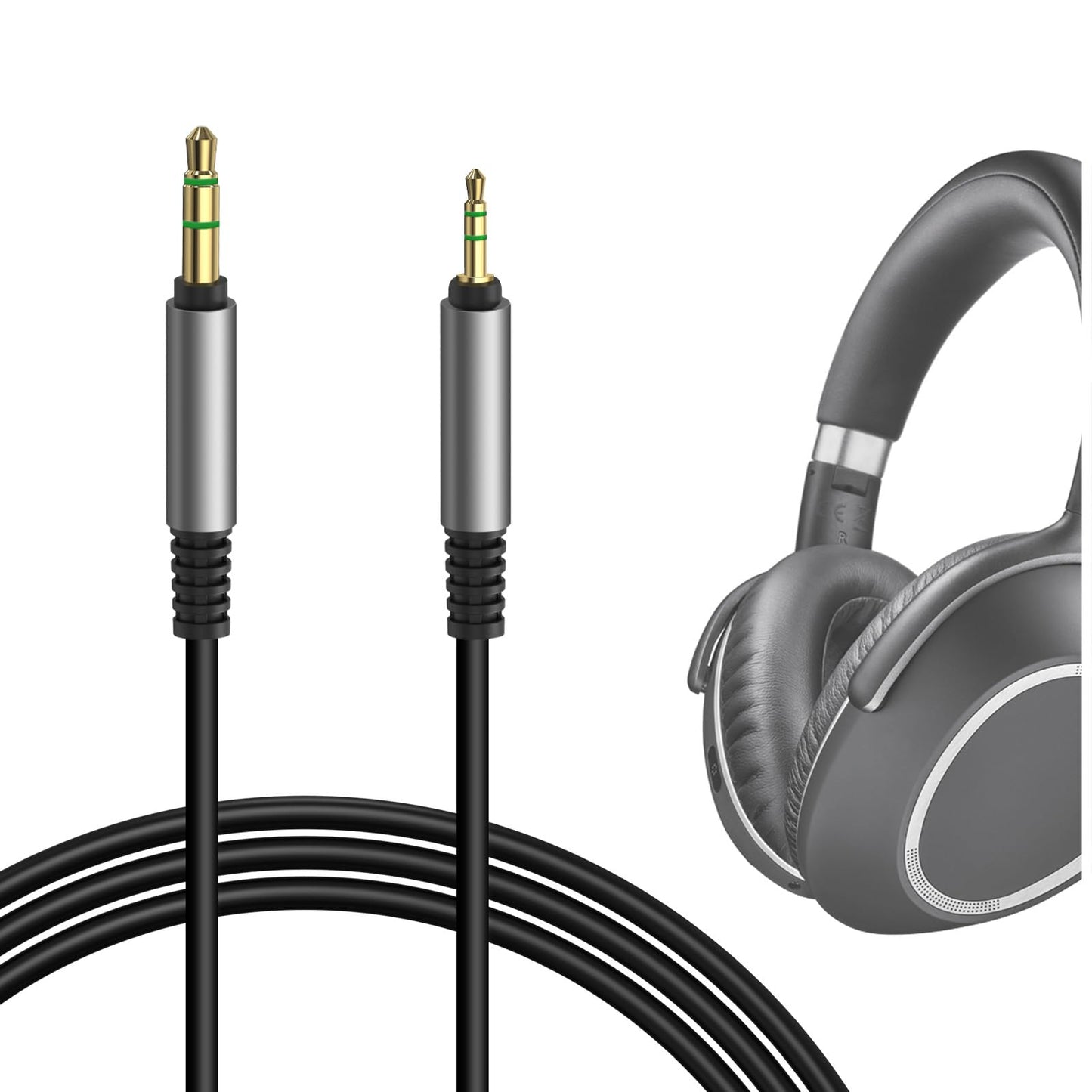 Geekria Black Audio Extension Cord for Headphones, Speakers, Devices - NEW
