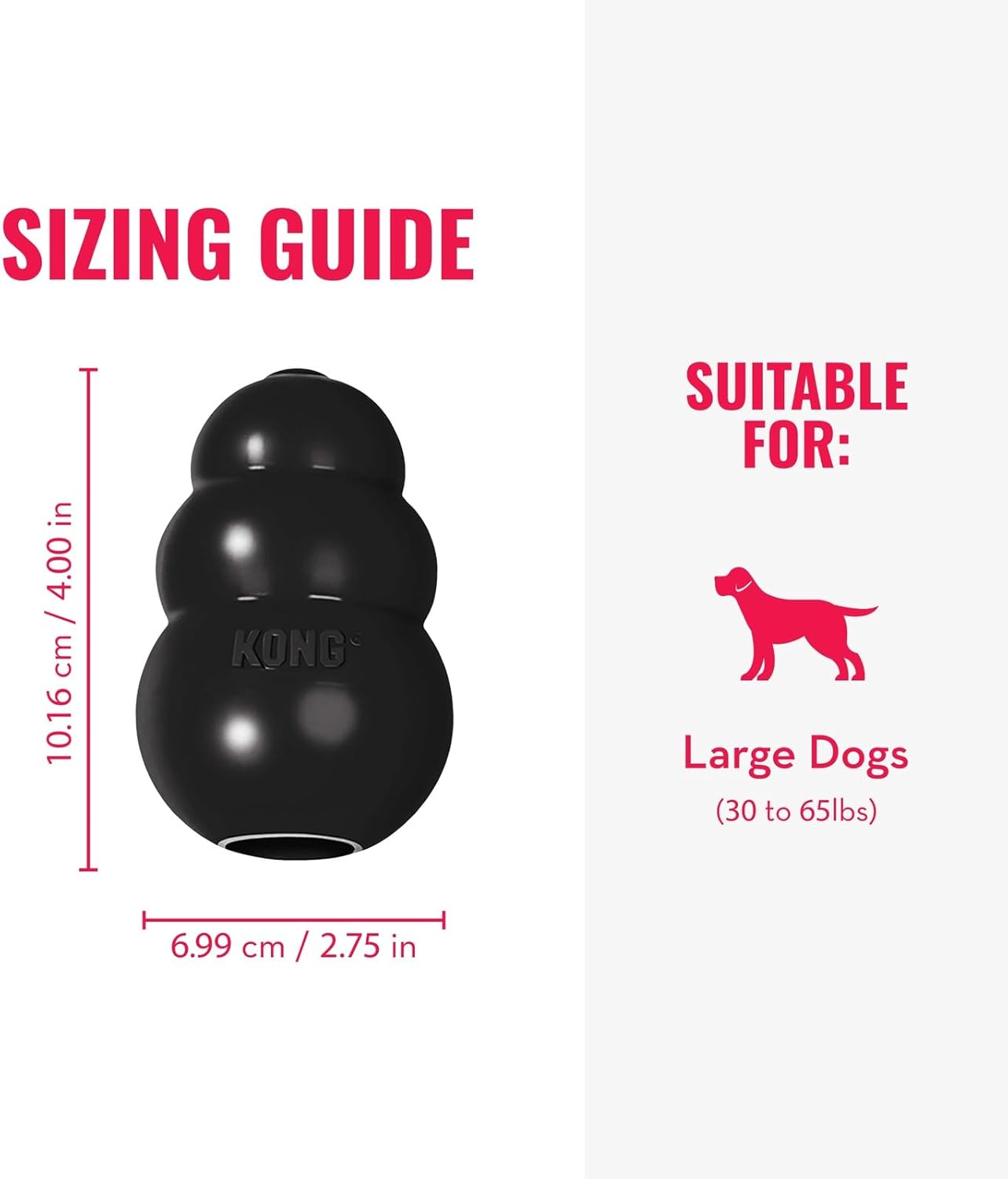 KONG Large Extreme Chew Toy Durable Natural Rubber for Tough Chewing Dogs NEW