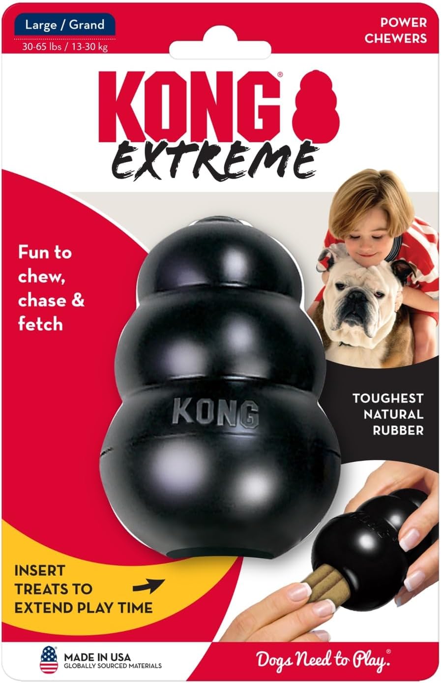 KONG Large Extreme Chew Toy Durable Natural Rubber for Tough Chewing Dogs NEW
