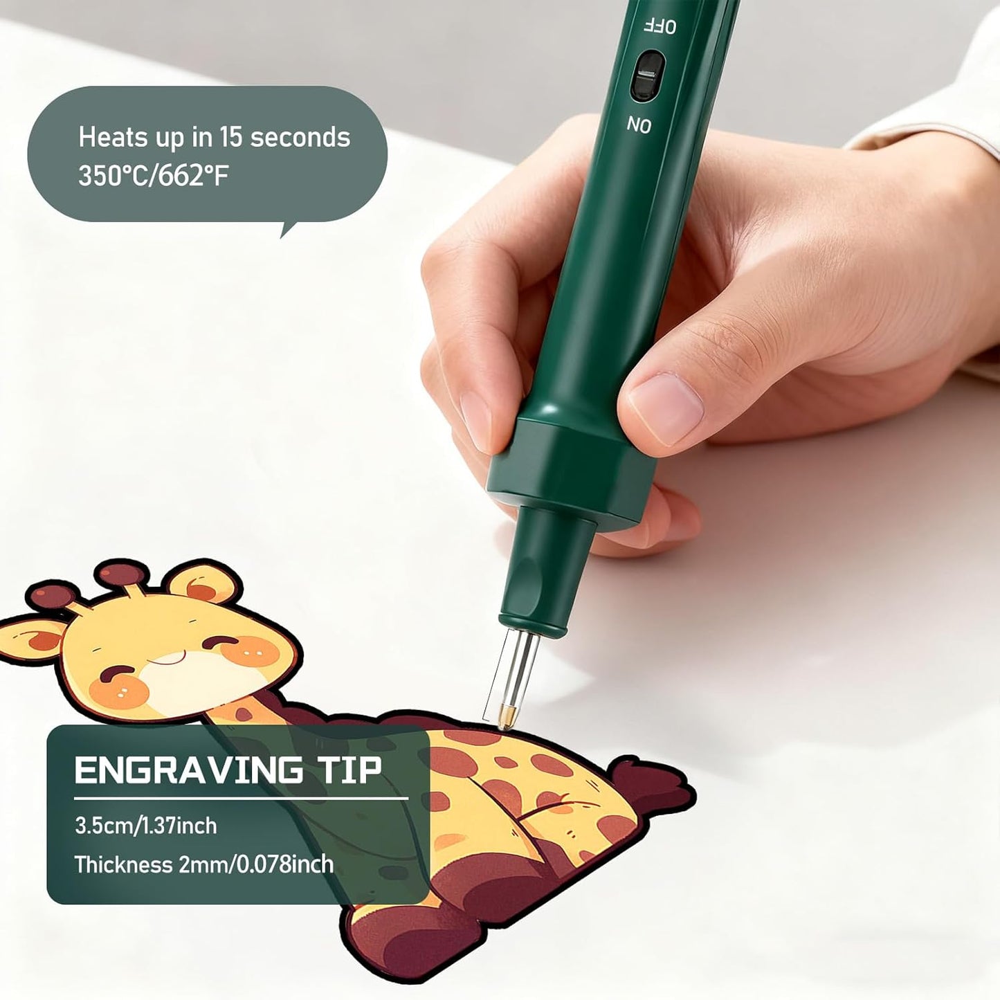 Dark Green Heated Foam Carving Knife Kit - Engraving Tools for Crafting DEMO