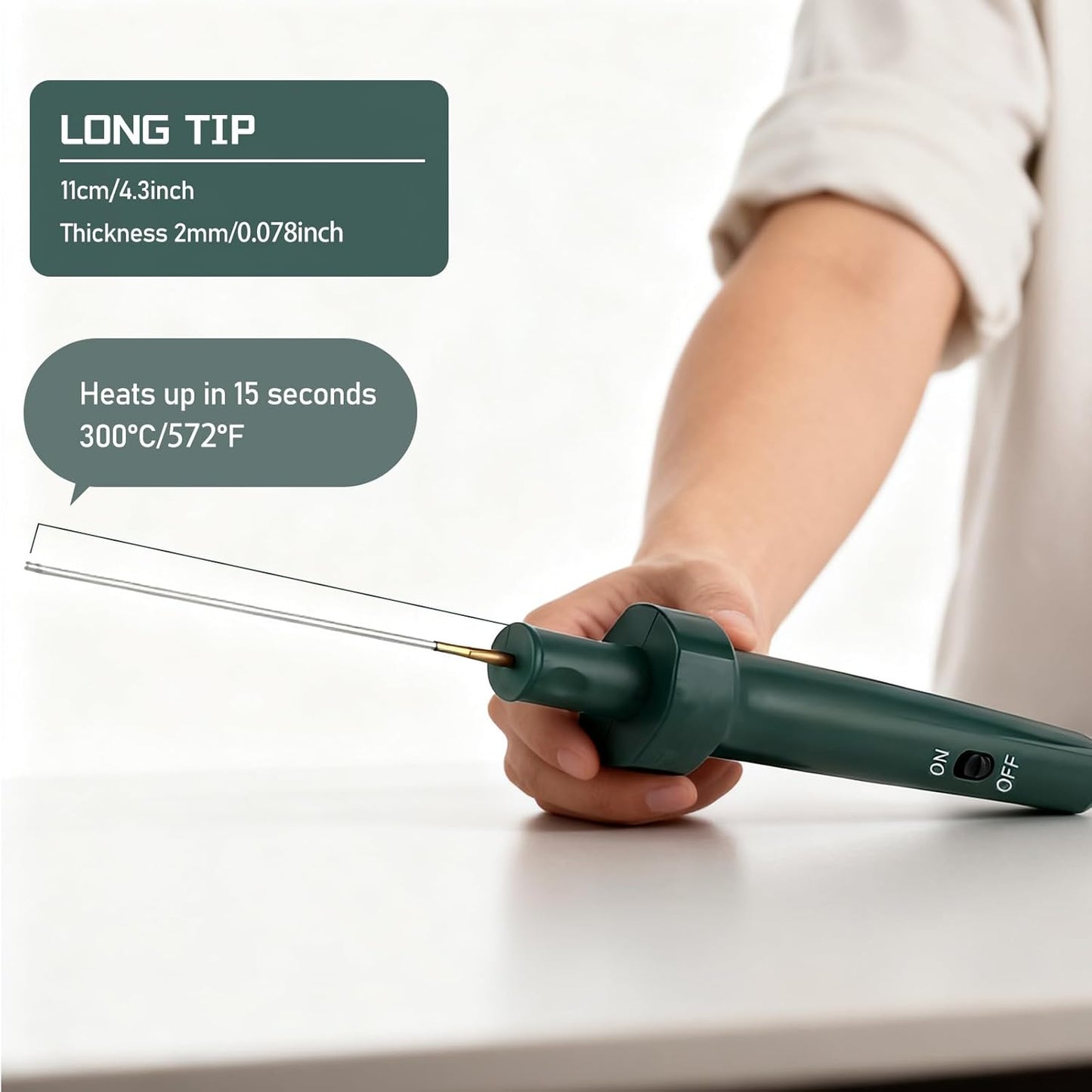 Dark Green Heated Foam Carving Knife Kit - Engraving Tools for Crafting DEMO