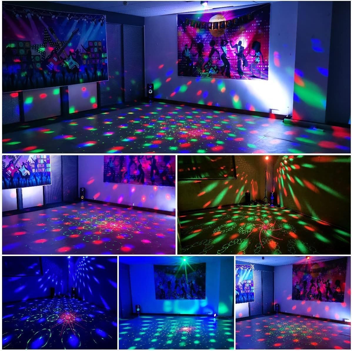 Vibrant RGB Sound Activated DJ Party Stage Lighting Lamps for Disco Ball DEMO