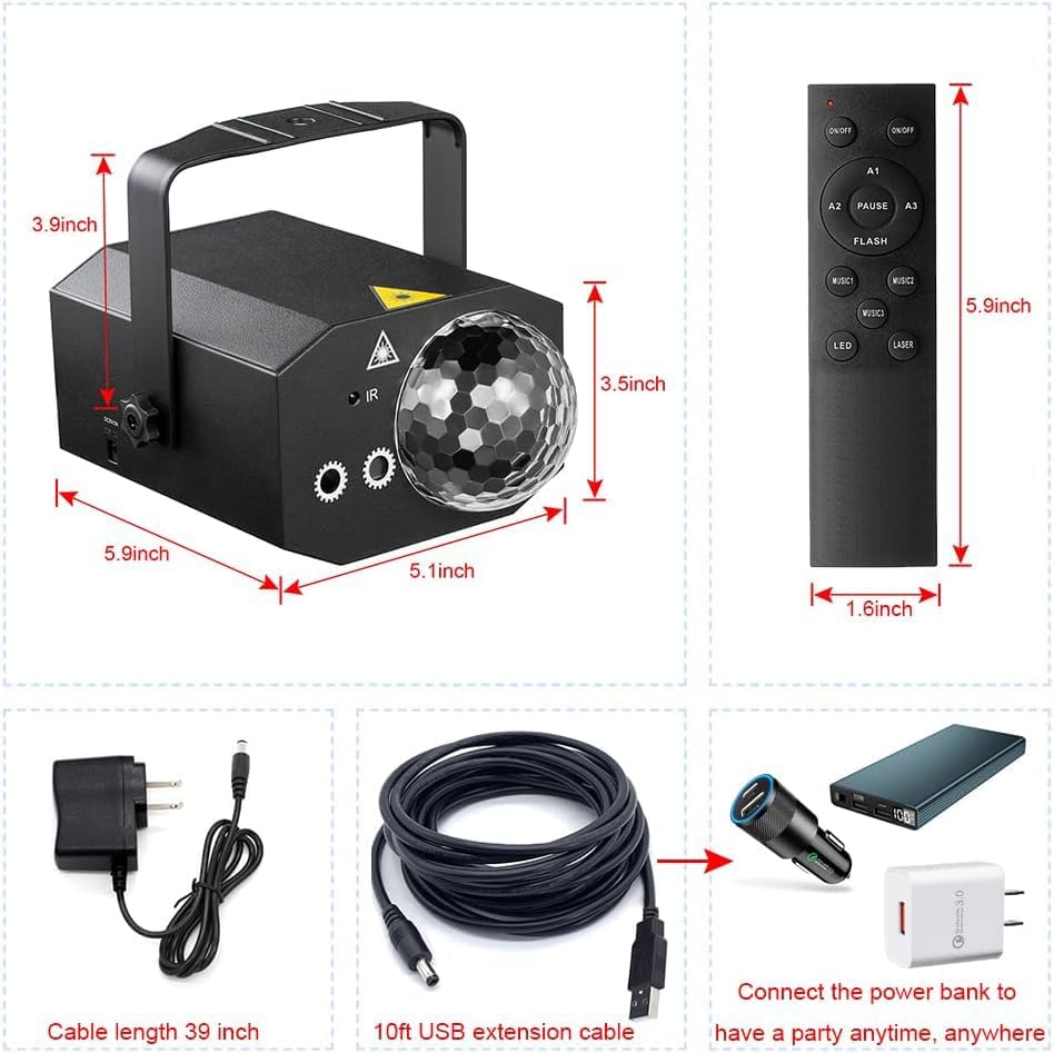 Vibrant RGB Sound Activated DJ Party Stage Lighting Lamps for Disco Ball DEMO